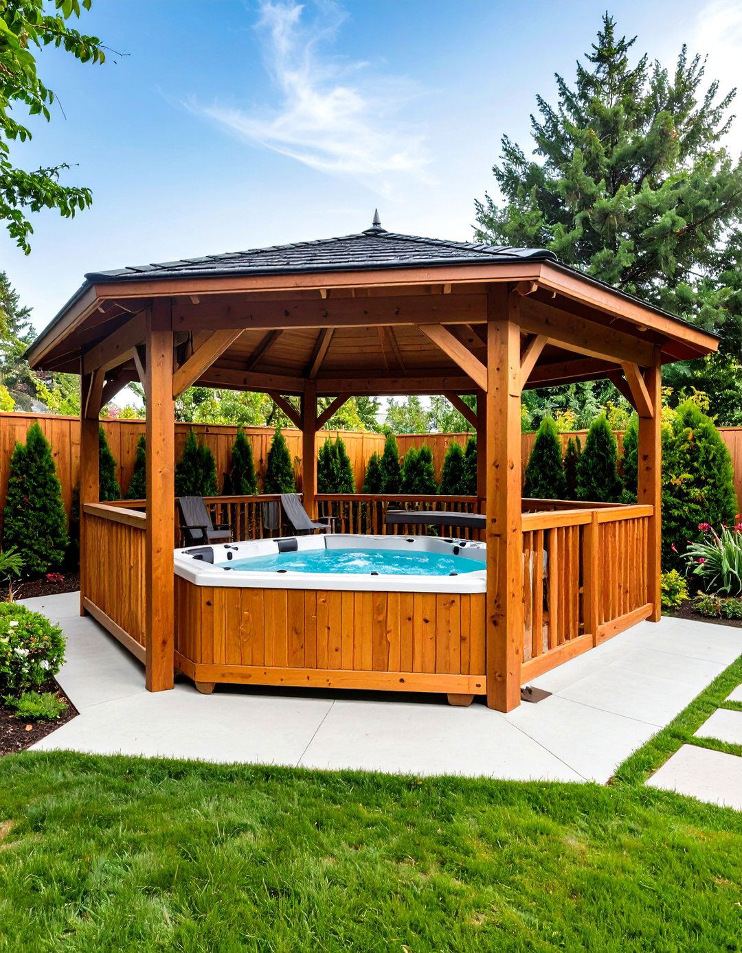 Wooden Gazebo Hot Tub Enclosure - 20 Hot Tub Enclosure Ideas