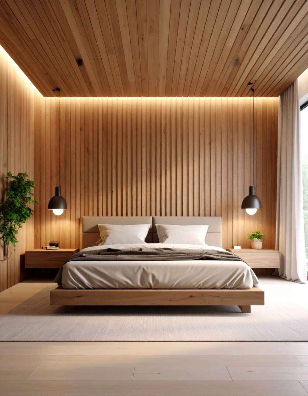 Wooden Slat Acoustic Feature Wall - 20 Feature Wall Ideas