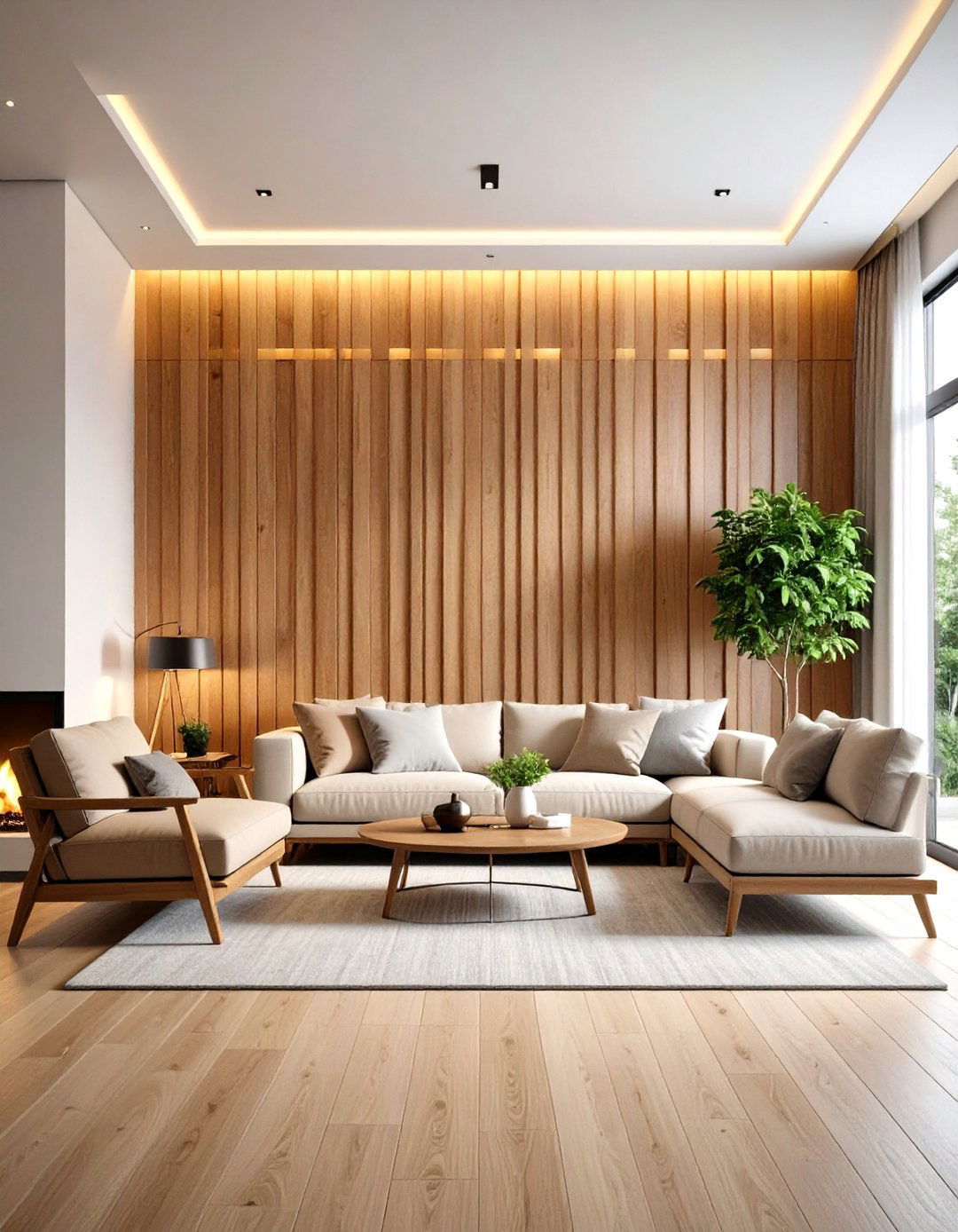 Wooden Vertical Slat Wall Panels - 20 Wooden Interior Design Ideas