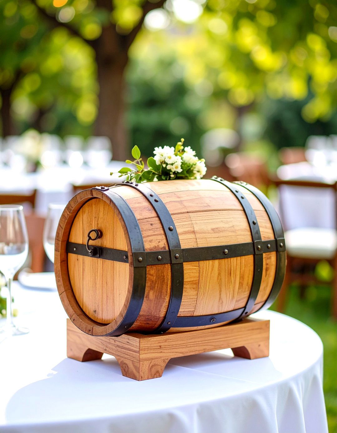 Wooden Wine Barrel Wedding Card Box - 20 Wedding Card Box Ideas