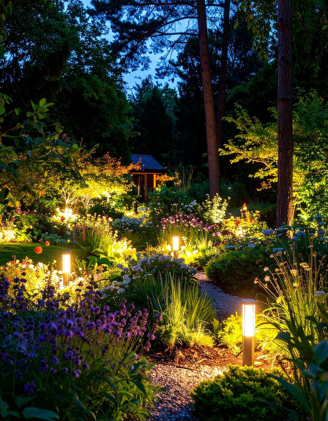 Woodland Edge Landscape Lighting Transition - 20 Landscape Lighting Ideas