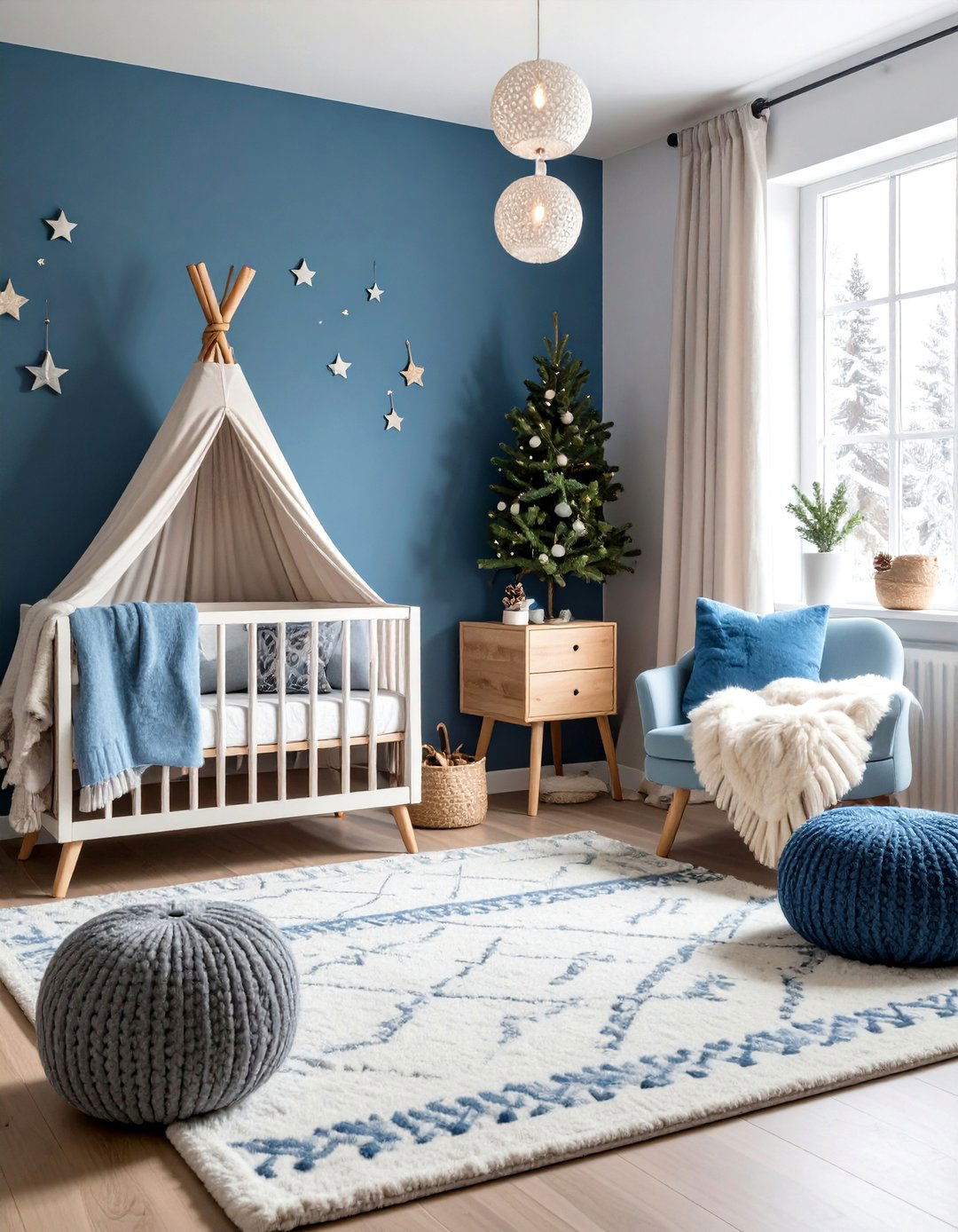 Woodland Nursery Winter Theme with Cozy Elements - 20 Woodland Nursery Ideas