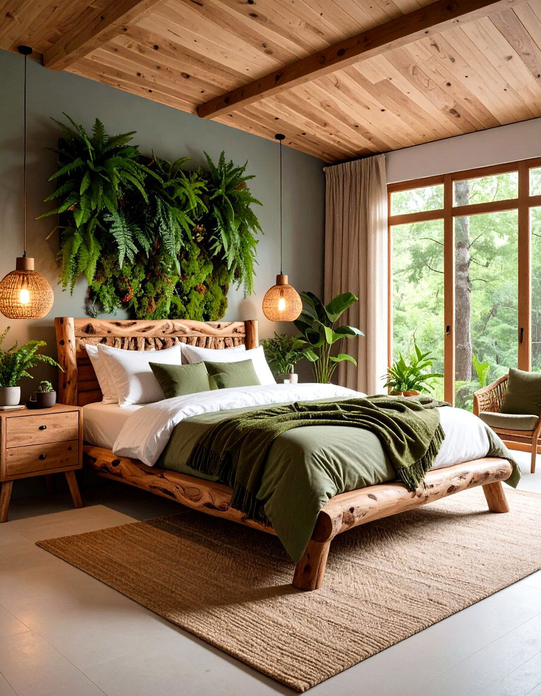 Woodland Rustic Bedroom with Forest Elements - 20 Rustic Bedroom Ideas