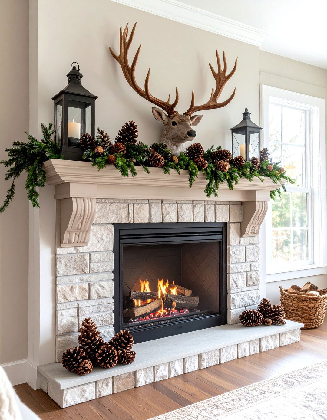 Woodland Walk Mantel - 20 Fall Mantel Decor Ideas