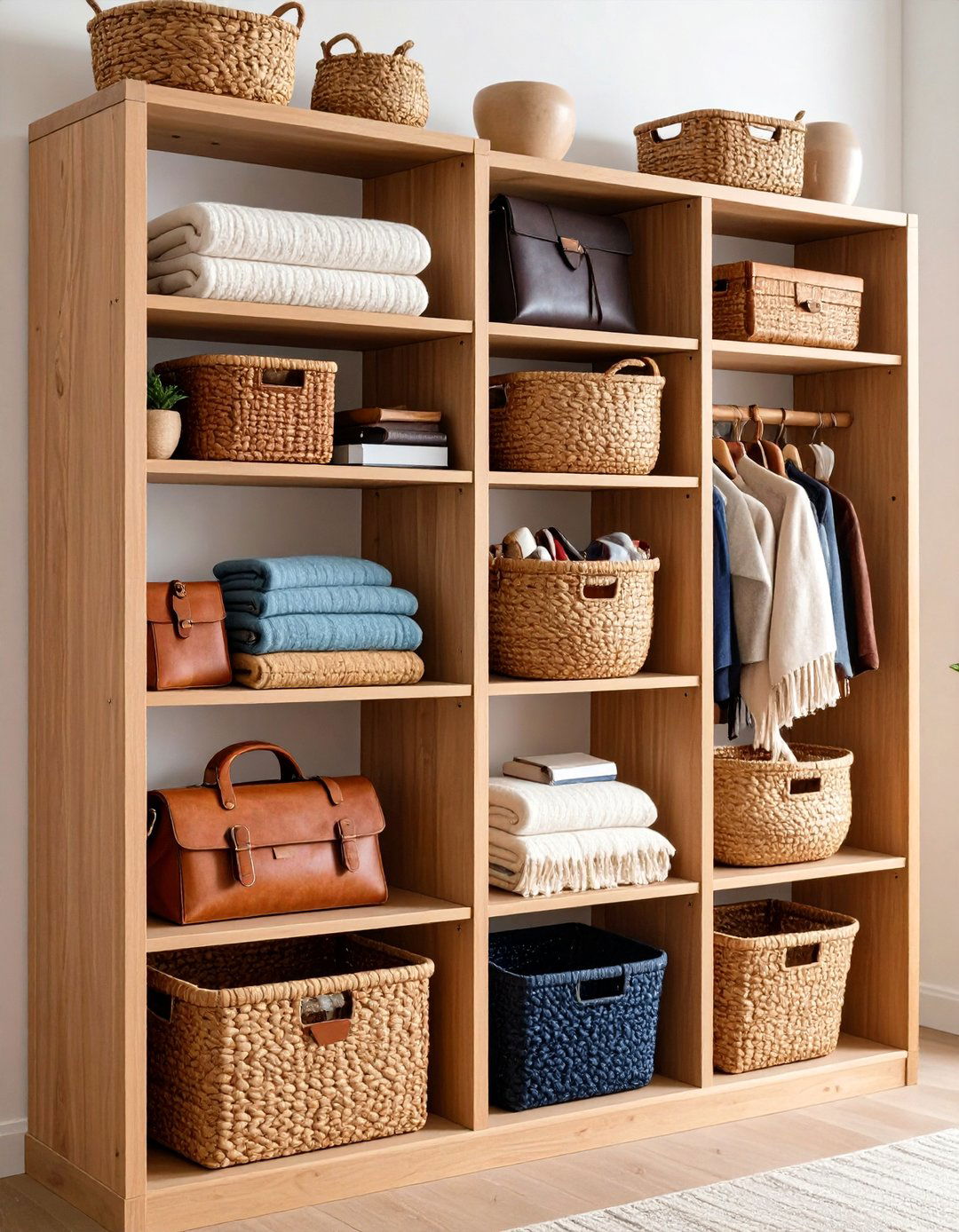 Woven Basket Storage Marries Order and Texture - 20 Farmhouse Decor Ideas