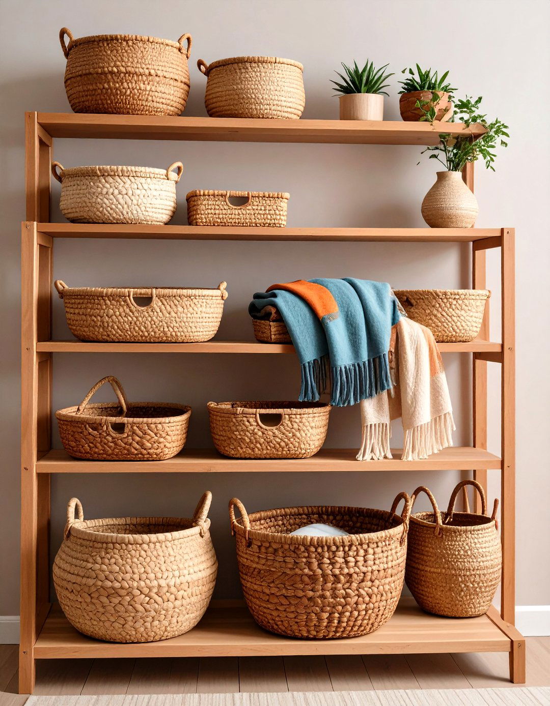 Woven Baskets for Toy Storage and Decor - 20 Boho Toddler Room Ideas