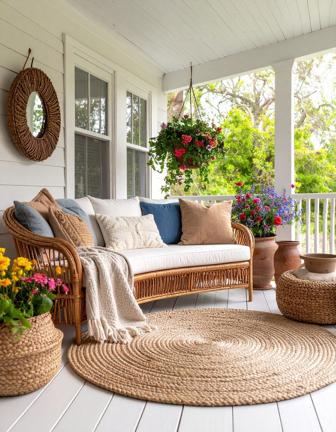Woven Wicker and Rattan Trend Porch Embracing Style - 20 Enclosed Porch Ideas