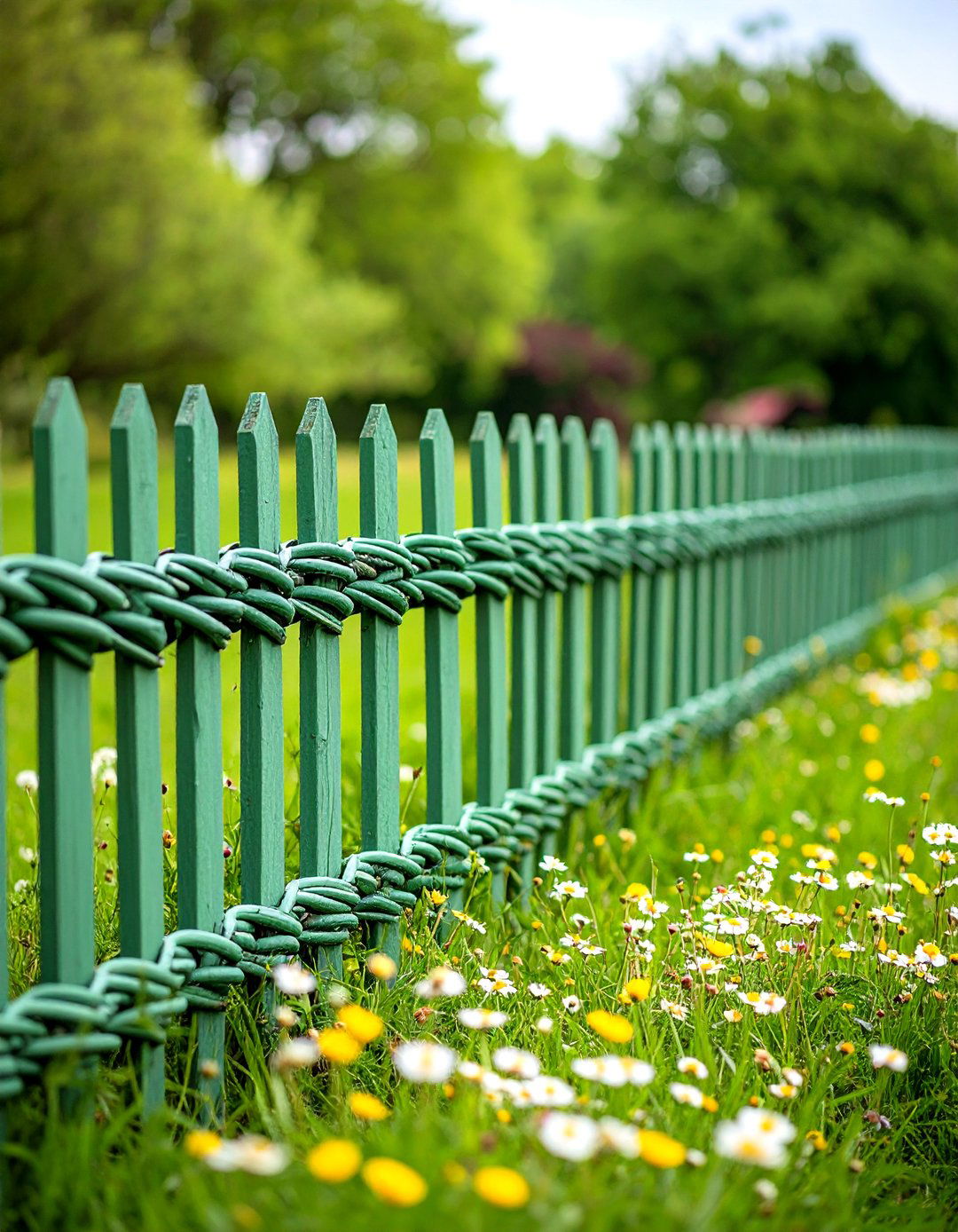 Woven Willow Fence - 20 Sage Green Garden Fence Ideas