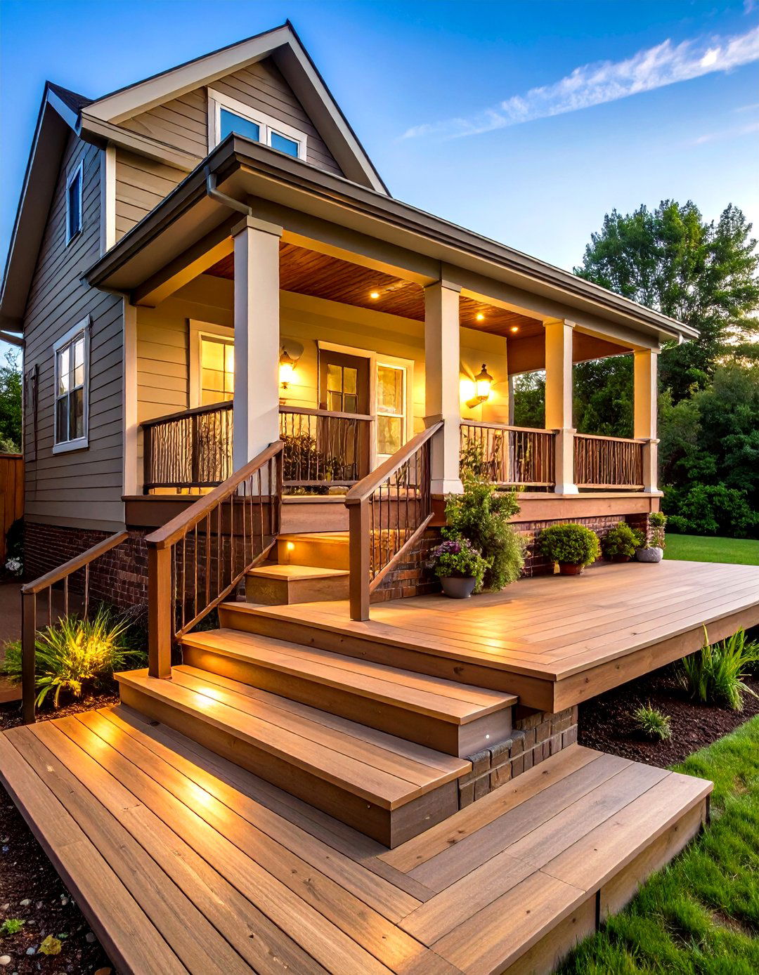 Wraparound Flow Front Porch Deck - 20 Front Porch Deck Ideas