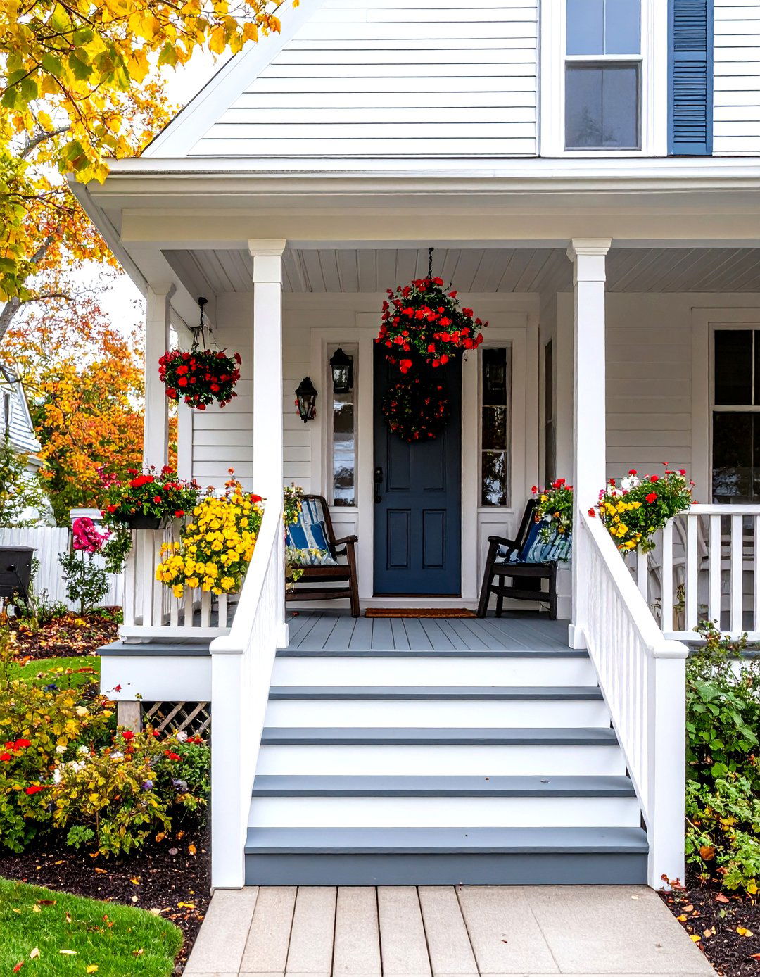 Wrapped Corner Cape Cod Front Porch - 20 Small Cape Cod Front Porch Ideas