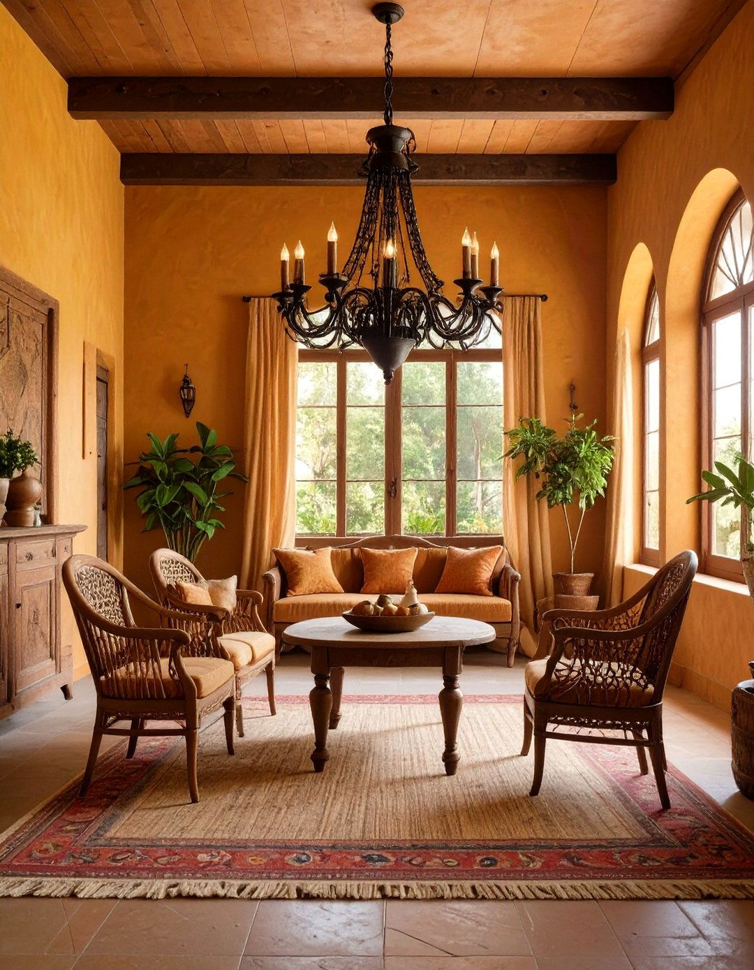 Wrought Iron Accents - 20 Spanish Style Living Room Ideas