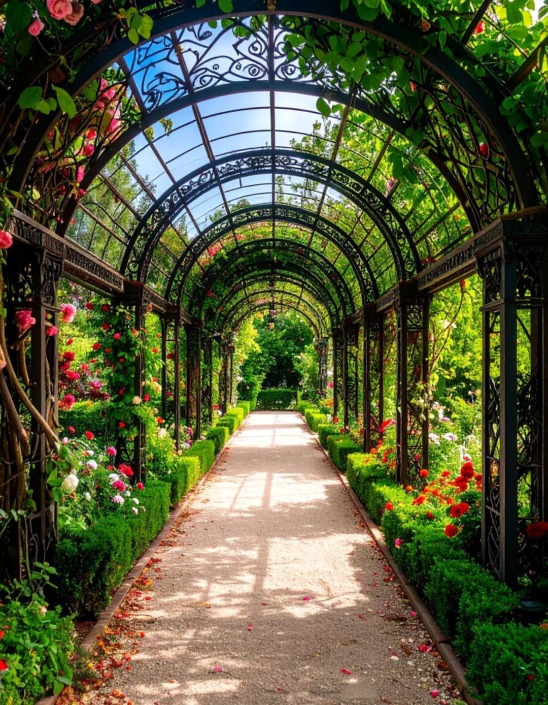 Wrought Iron Arbor Covered Walkway - 20 Covered Walkway Ideas