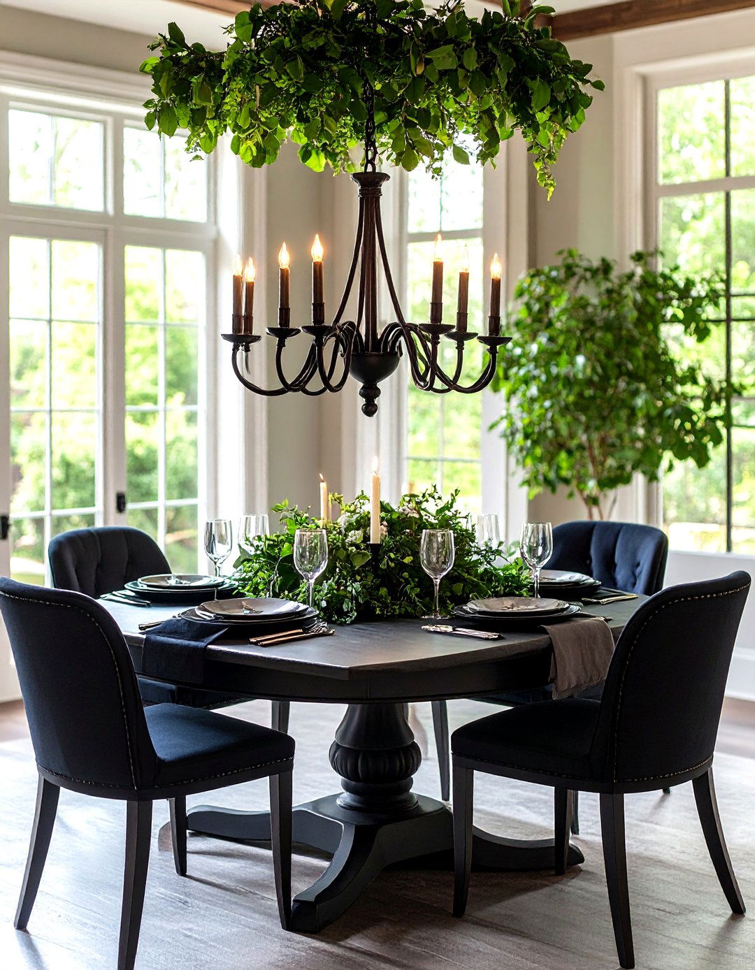 Wrought Iron Chandelier Sets Rustic Romance - 20 French Country Dining Room Ideas