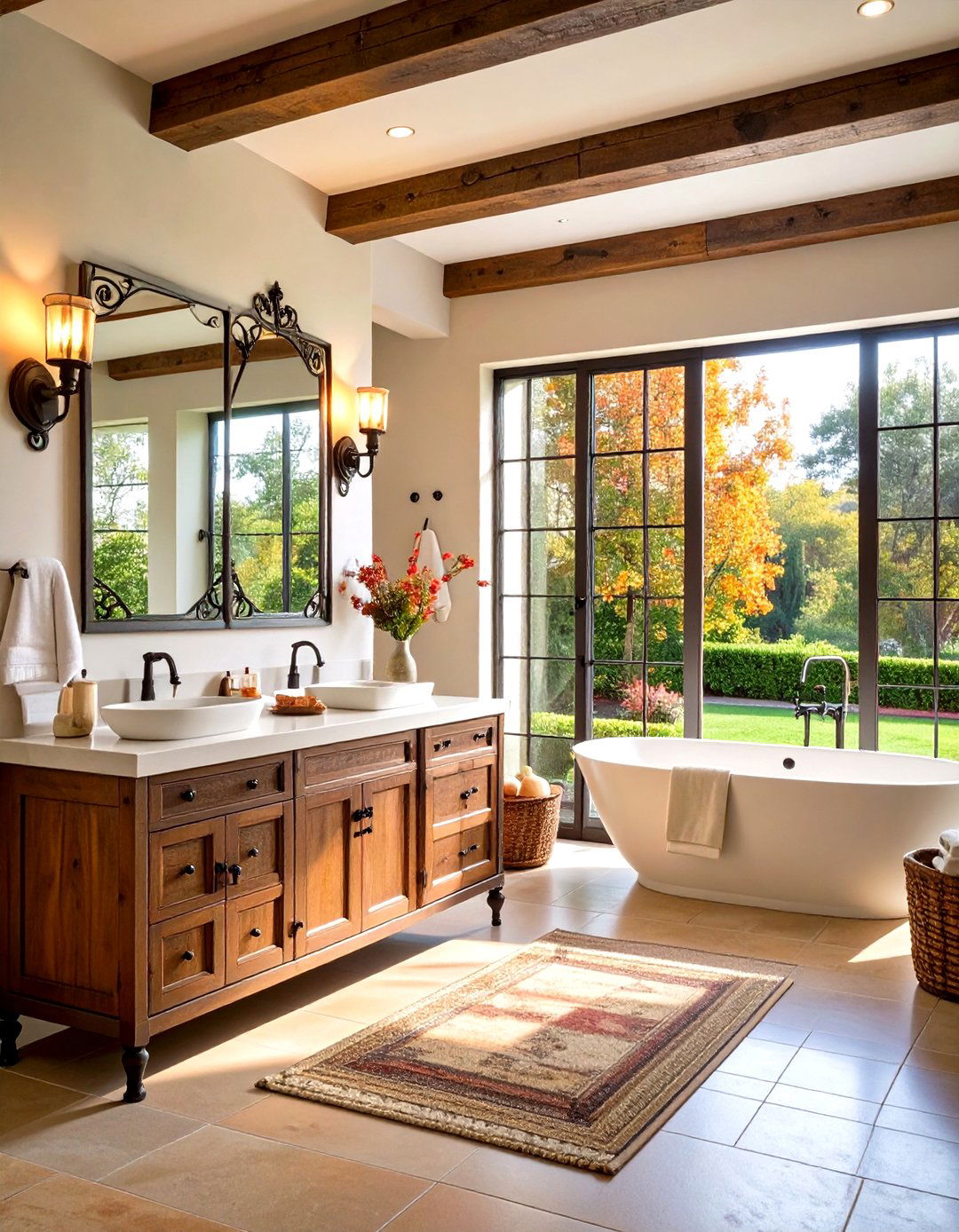 Wrought Iron Fixtures - 20 Tuscan Bathroom Ideas