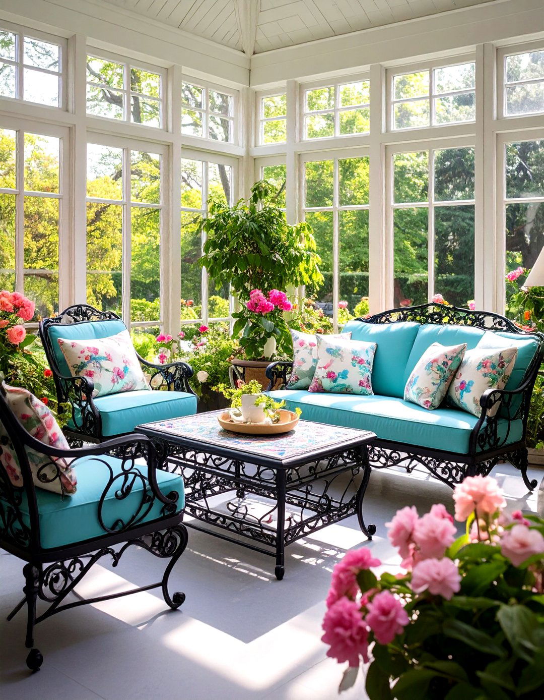 Wrought Iron Furniture - 20 Victorian Sunroom Ideas