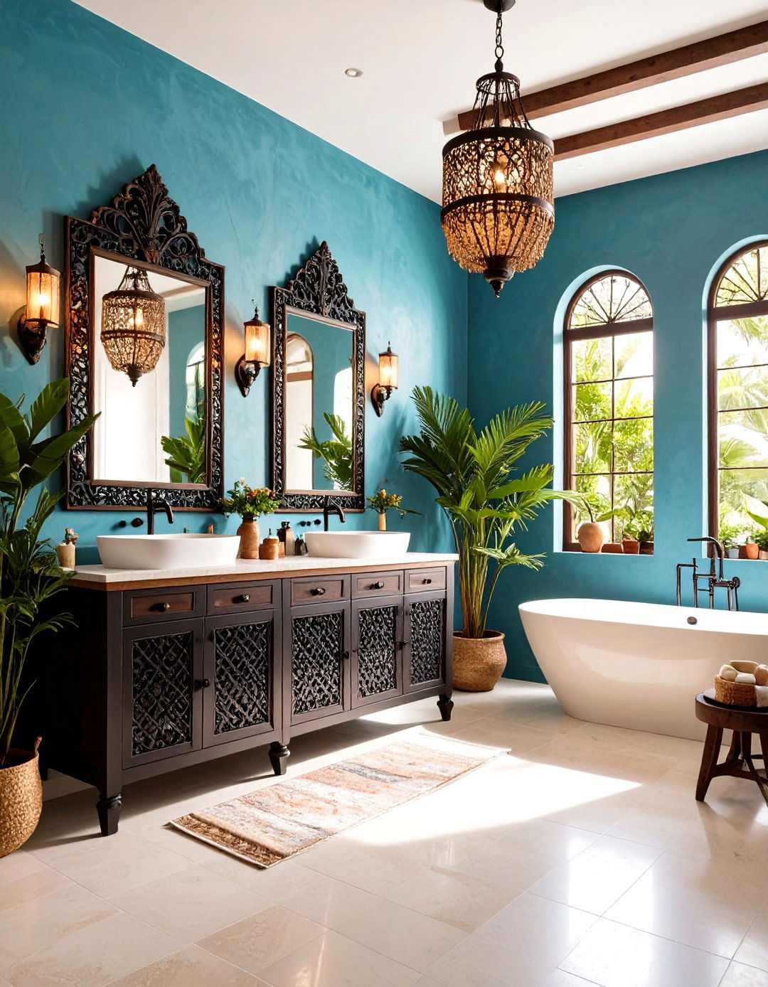 Wrought Iron Mexican Bathroom Character - 20 Mexican Bathroom Ideas