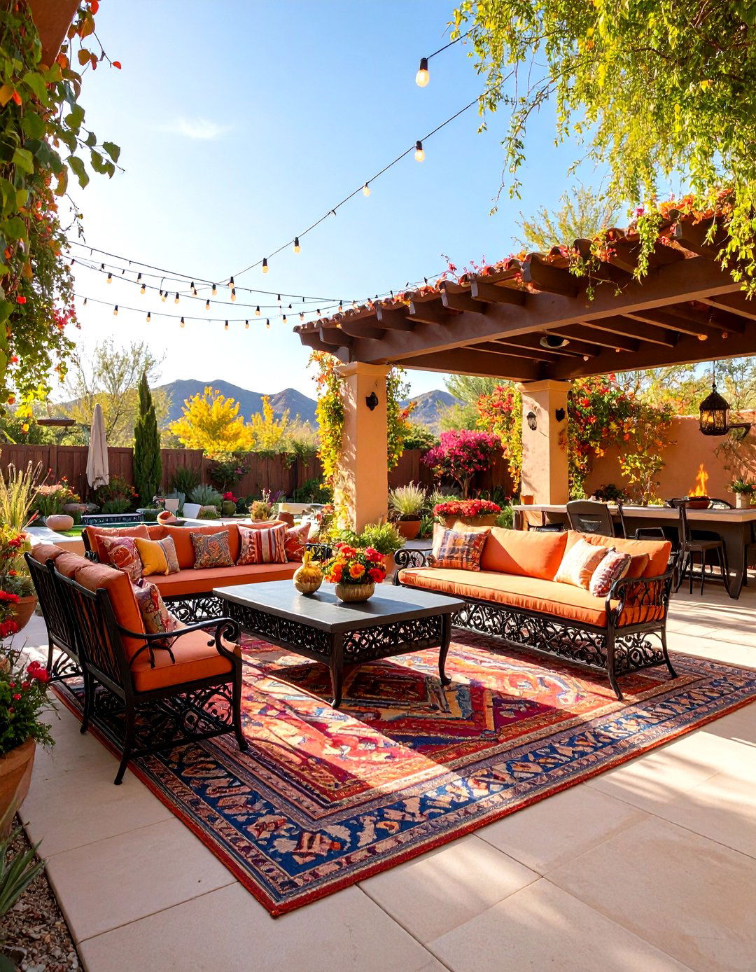 Wrought Iron Western Decor Patio Space - 20 Western Decor Ideas