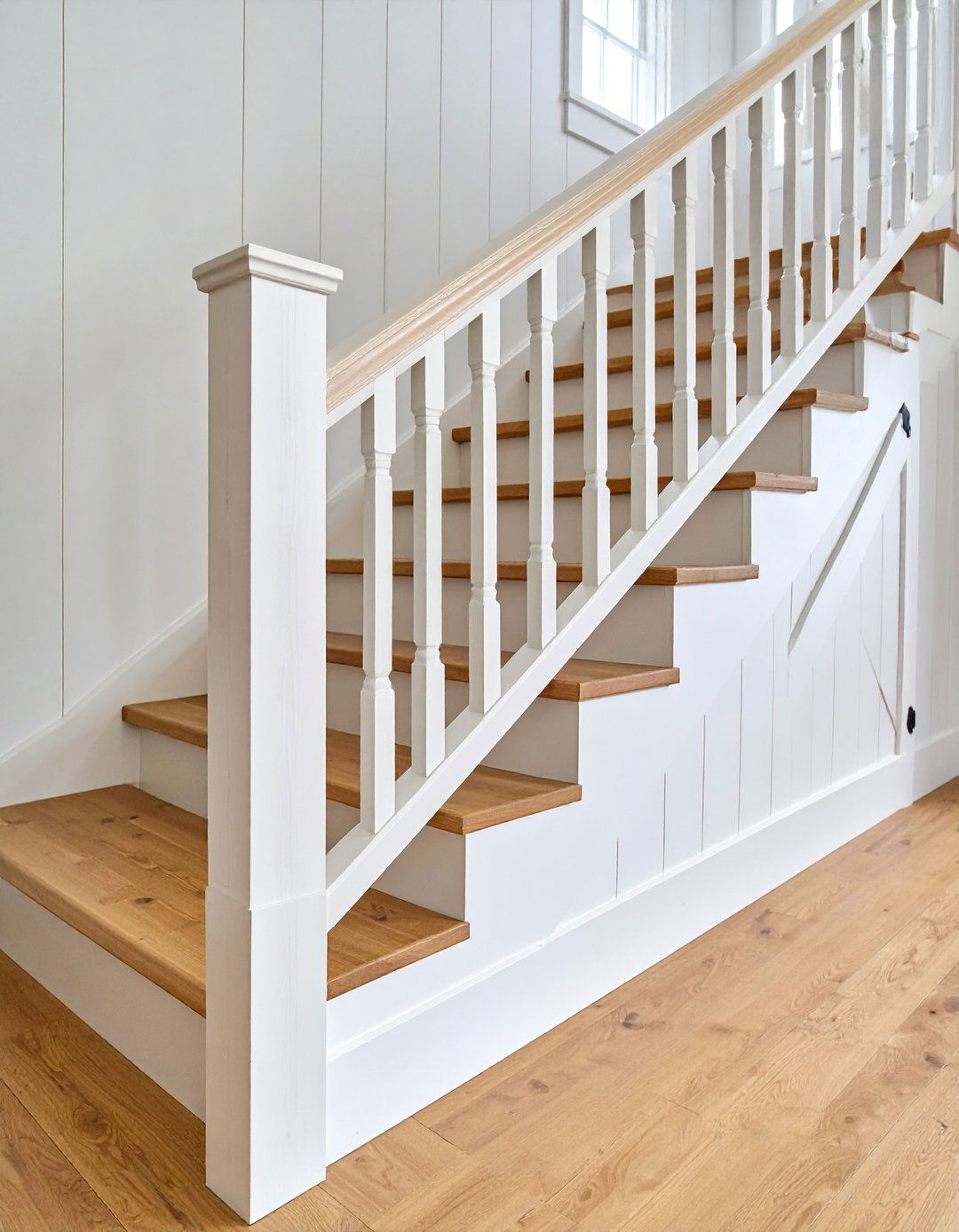 X Brace Barn Door Panel Railing - 20 Farmhouse Rustic Stair Railing Ideas