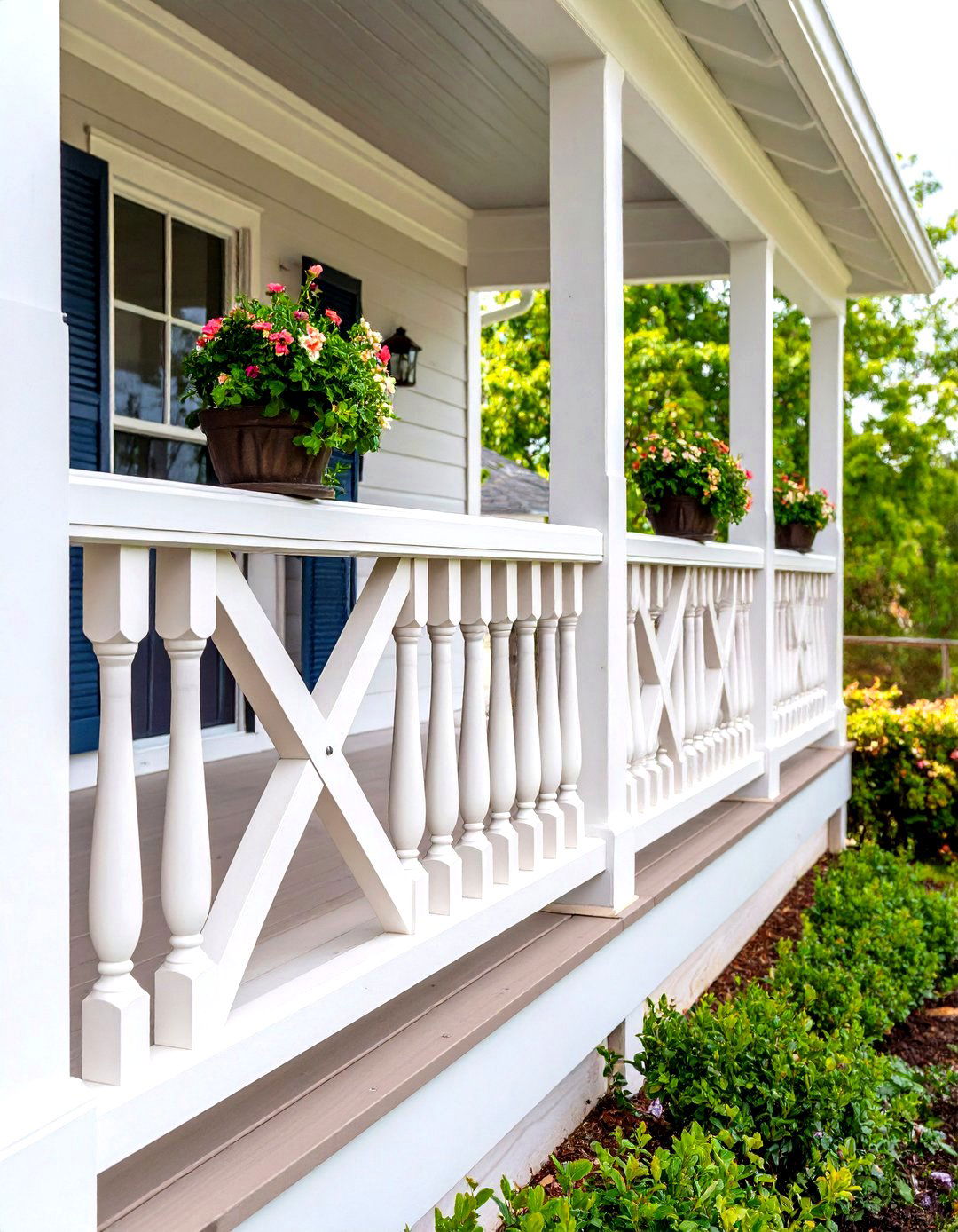 X Cross Farmhouse Front Porch Railings - 20 Front Porch Railing Ideas