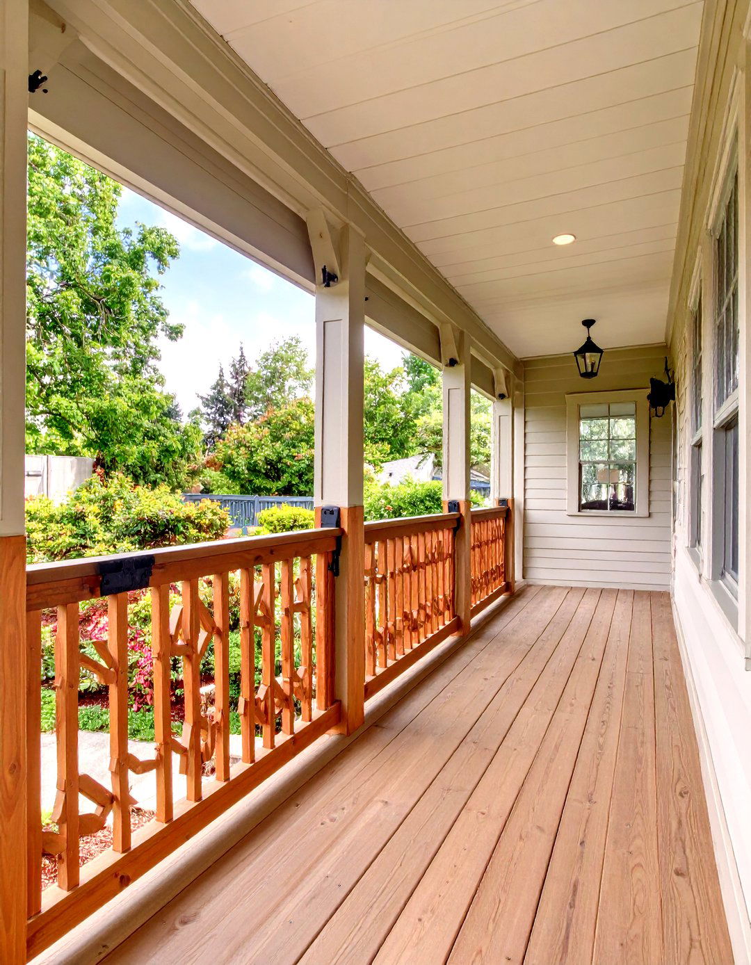 X Pattern Railings Add Graphic Punch to a Farmhouse Porch - 20 Farmhouse Porch Ideas