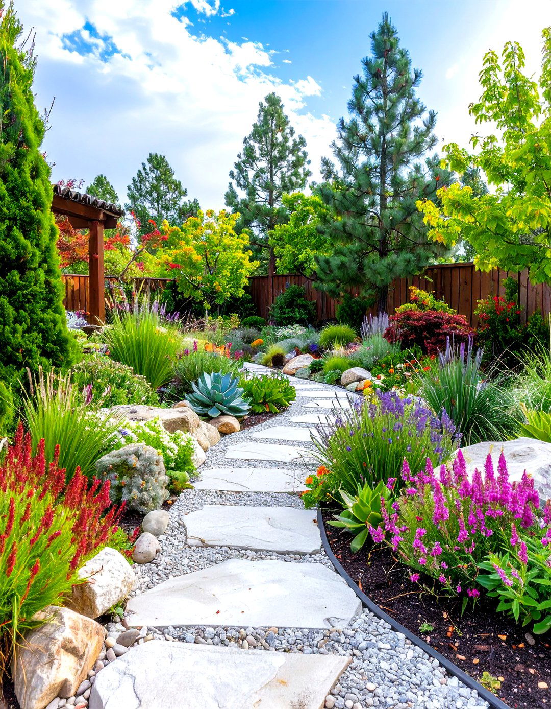 Xeriscape Pine Tree Water Wise Garden - 20 Pine Tree Landscape Ideas