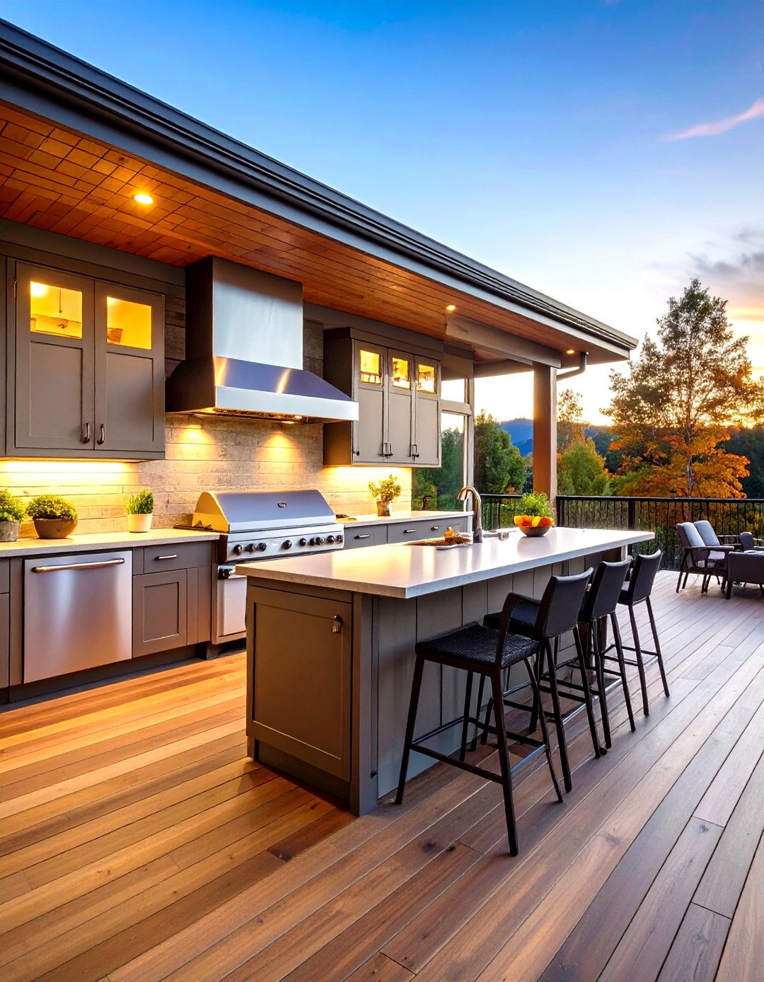 Year Round Weather Resistant Outdoor Kitchen on Deck - 20 Outdoor Kitchen on Deck