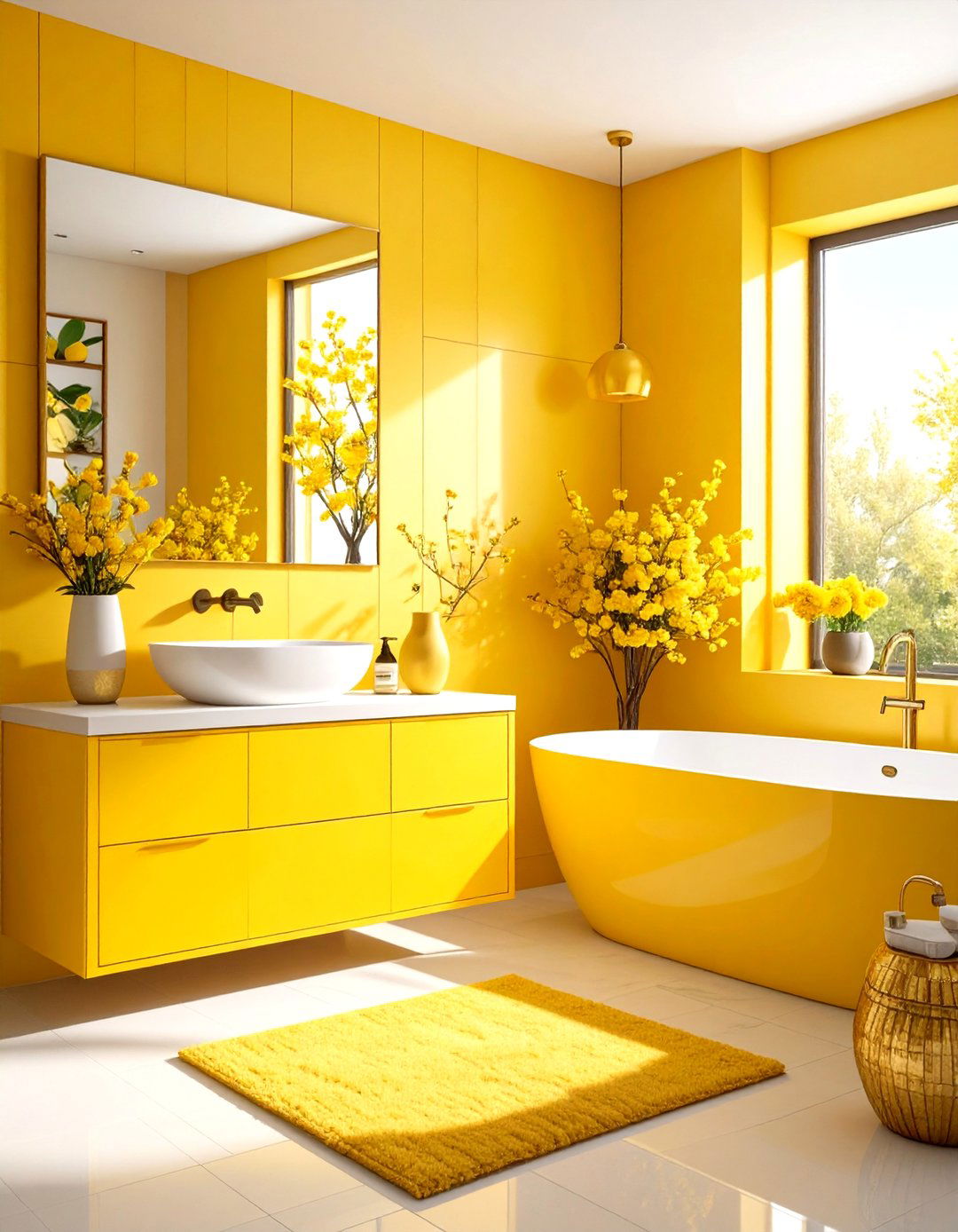 Yellow Bathroom Art Decor Ideas - 20 Yellow Bathroom Ideas