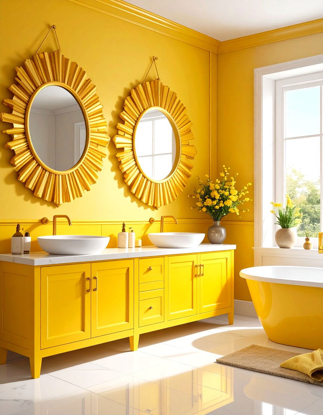 Yellow Bathroom Mirror Frame Ideas - 20 Yellow Bathroom Ideas