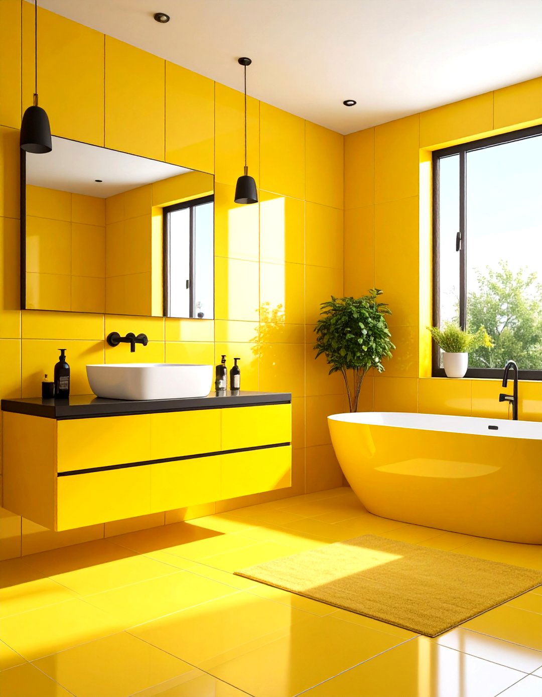 Yellow Bathroom Modern Contemporary Style Ideas - 20 Yellow Bathroom Ideas