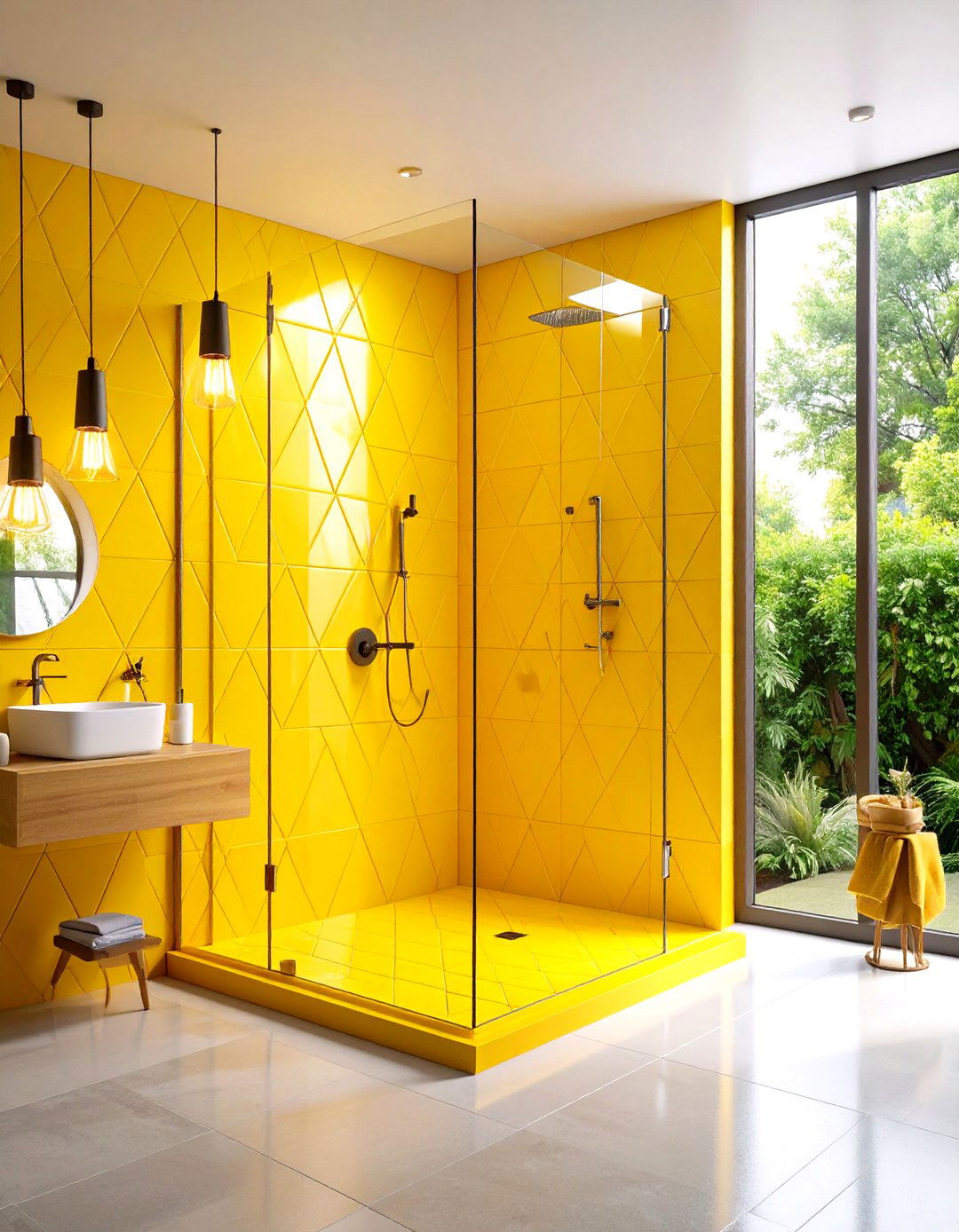 Yellow Bathroom Shower Enclosure Ideas - 20 Yellow Bathroom Ideas