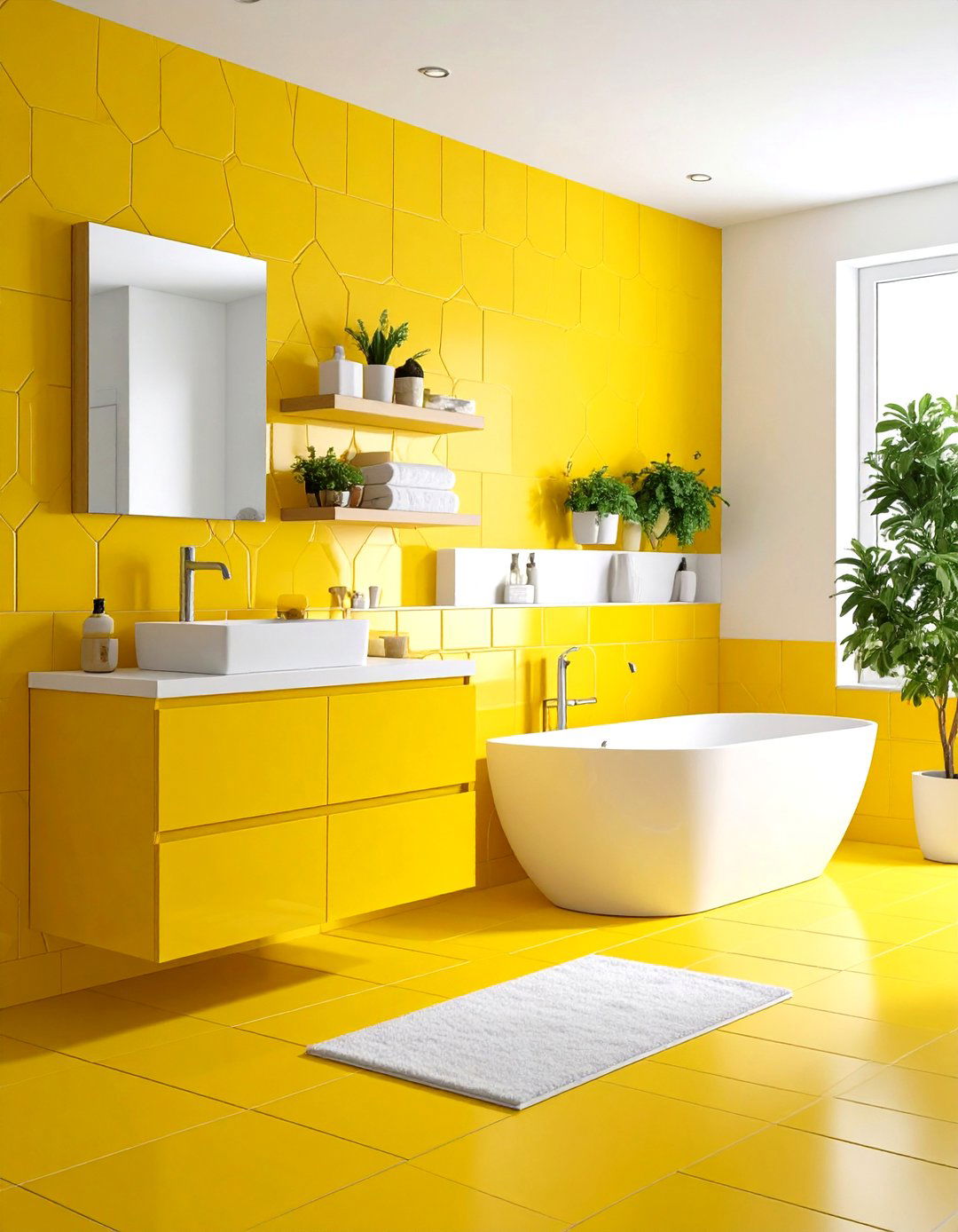 Yellow Bathroom Tile Design Ideas - 20 Yellow Bathroom Ideas