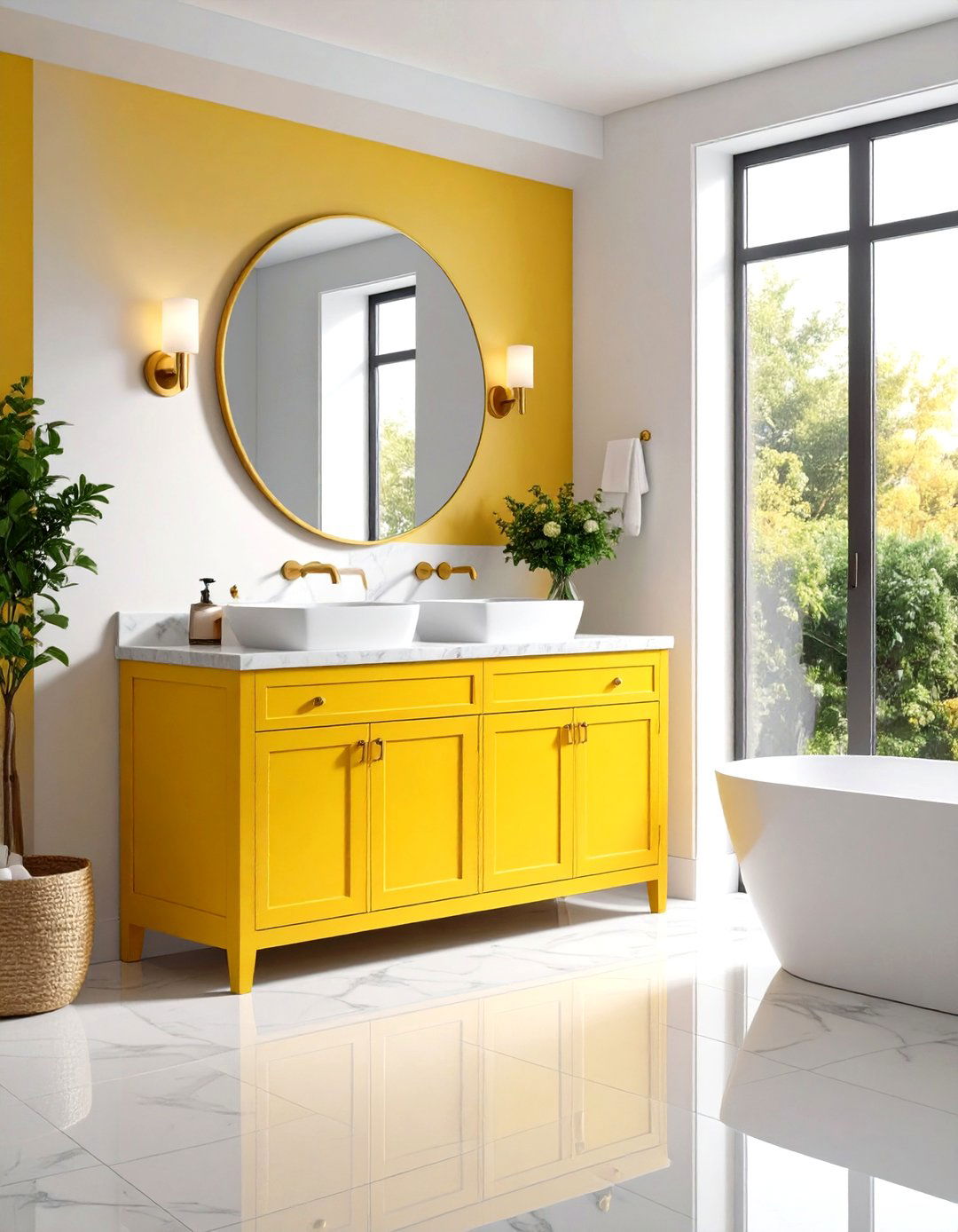 Yellow Bathroom Vanity Cabinet Ideas - 20 Yellow Bathroom Ideas
