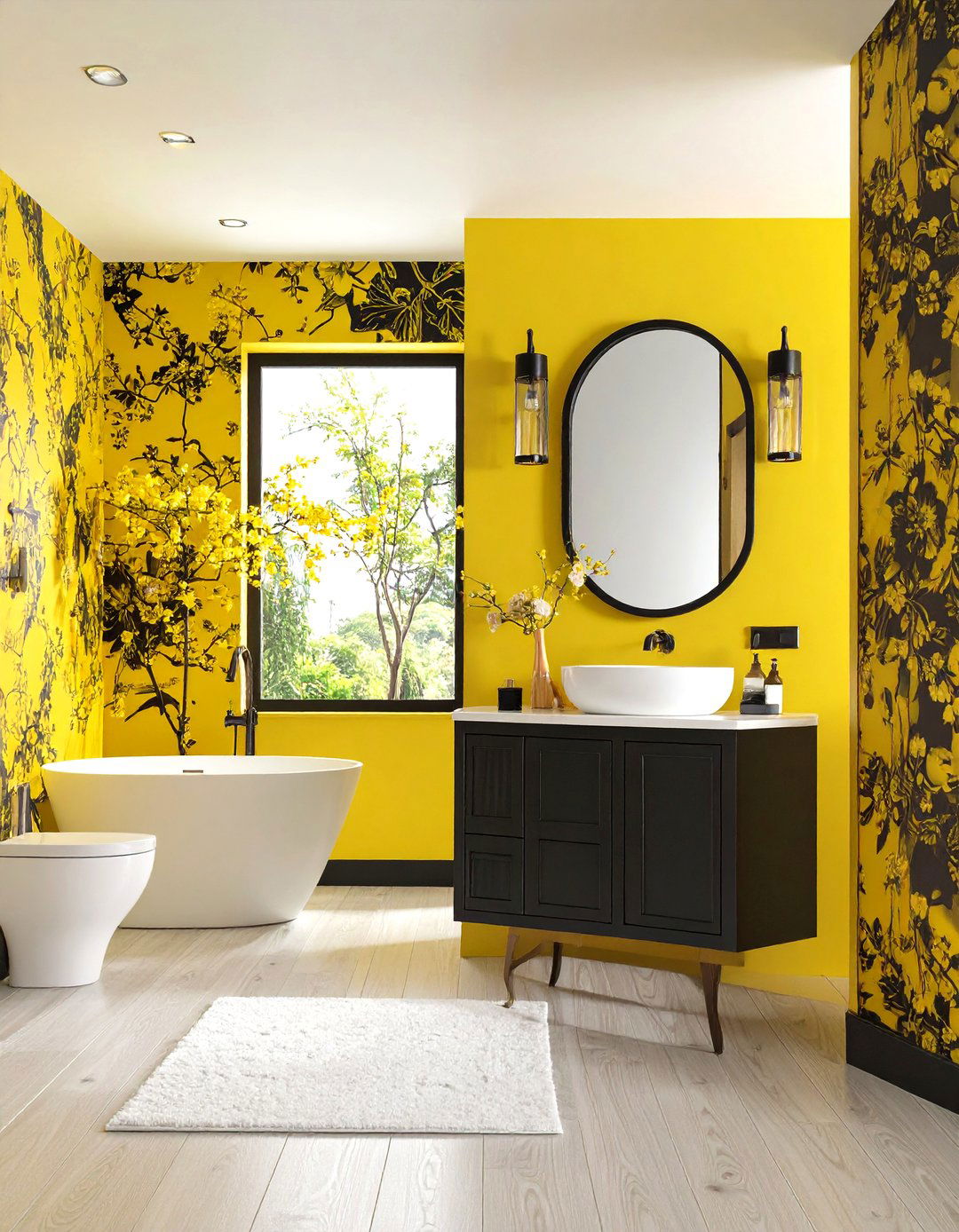 Yellow Bathroom Wallpaper Pattern Ideas - 20 Yellow Bathroom Ideas