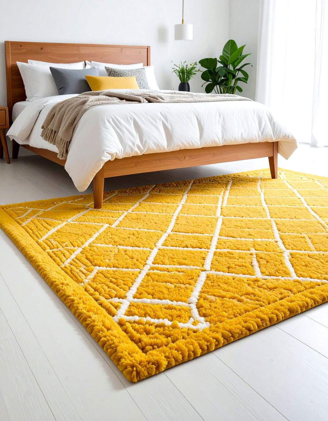 Yellow Bedroom Area Rug as Foundation Element - 20 Yellow Bedroom Ideas