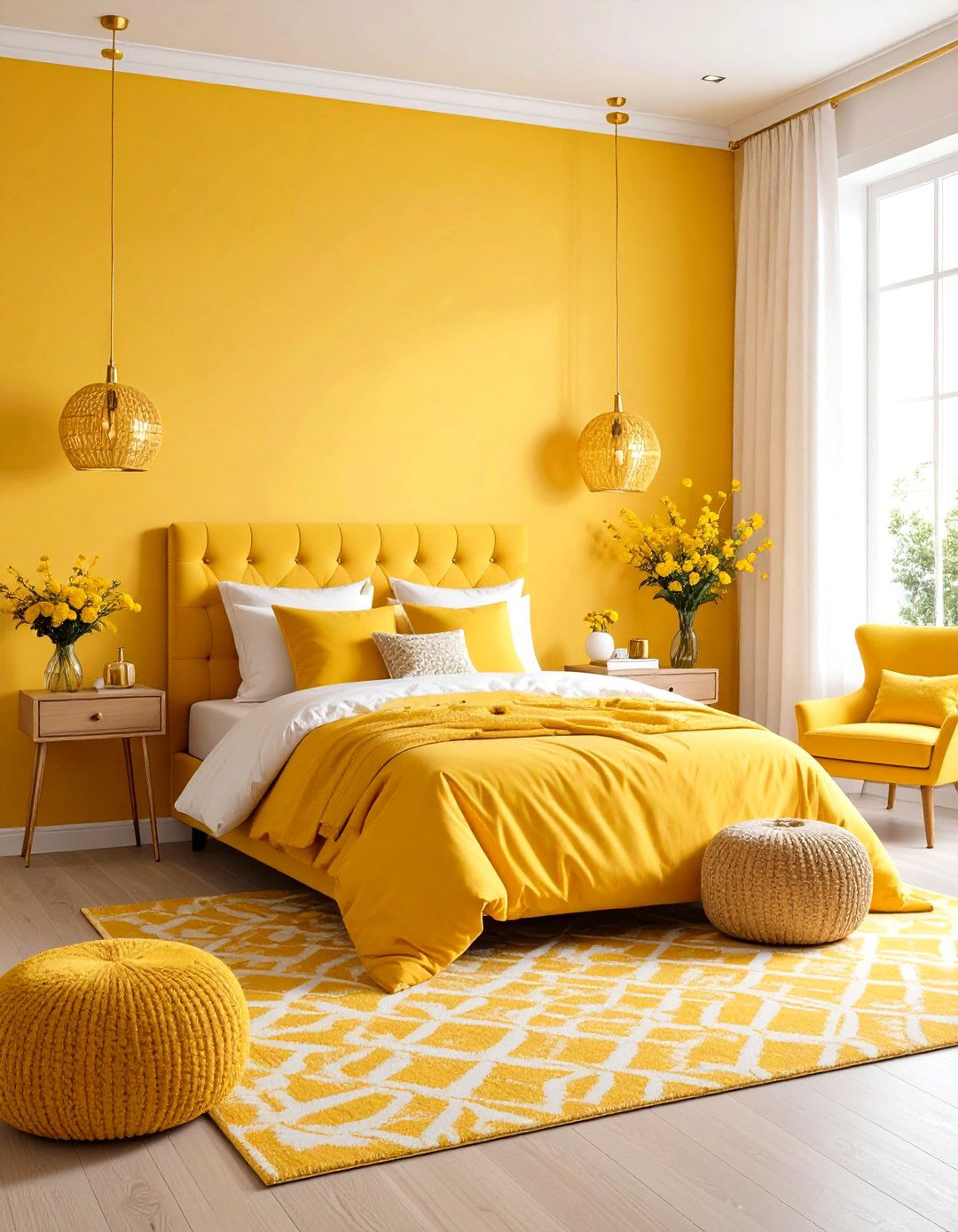 Yellow Bedroom Lighting with Warm Golden Tones - 20 Yellow Bedroom Ideas