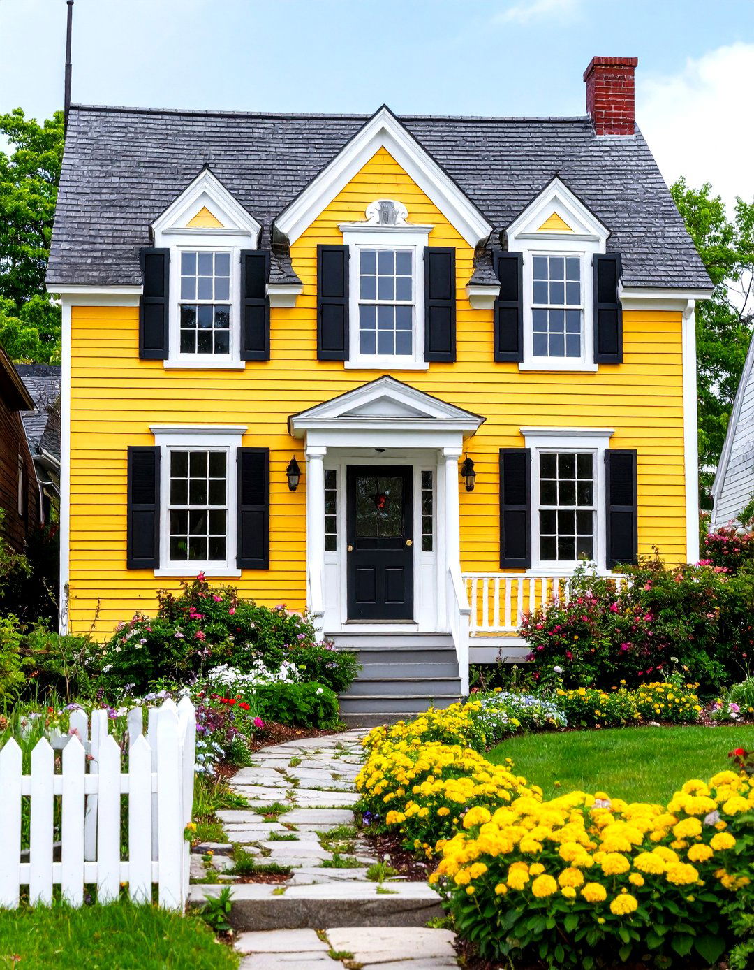 Yellow Cape Cod with Weathered Shingles - 20 Yellow Exterior Home Ideas