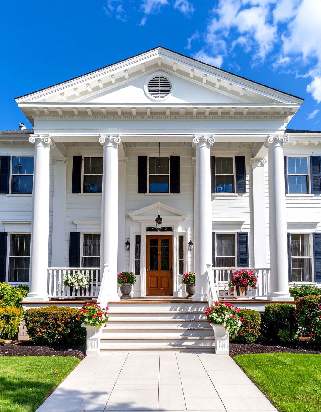 Yellow Greek Revival with Classical White Columns - 20 Yellow Exterior Home Ideas