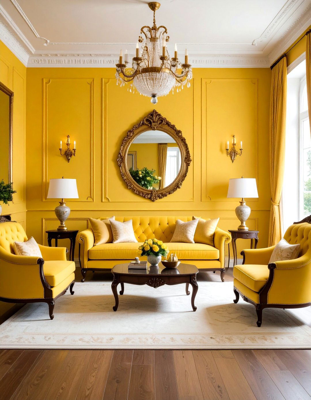 Yellow Living Room with White Color Palette - 20 Yellow Living Room Ideas