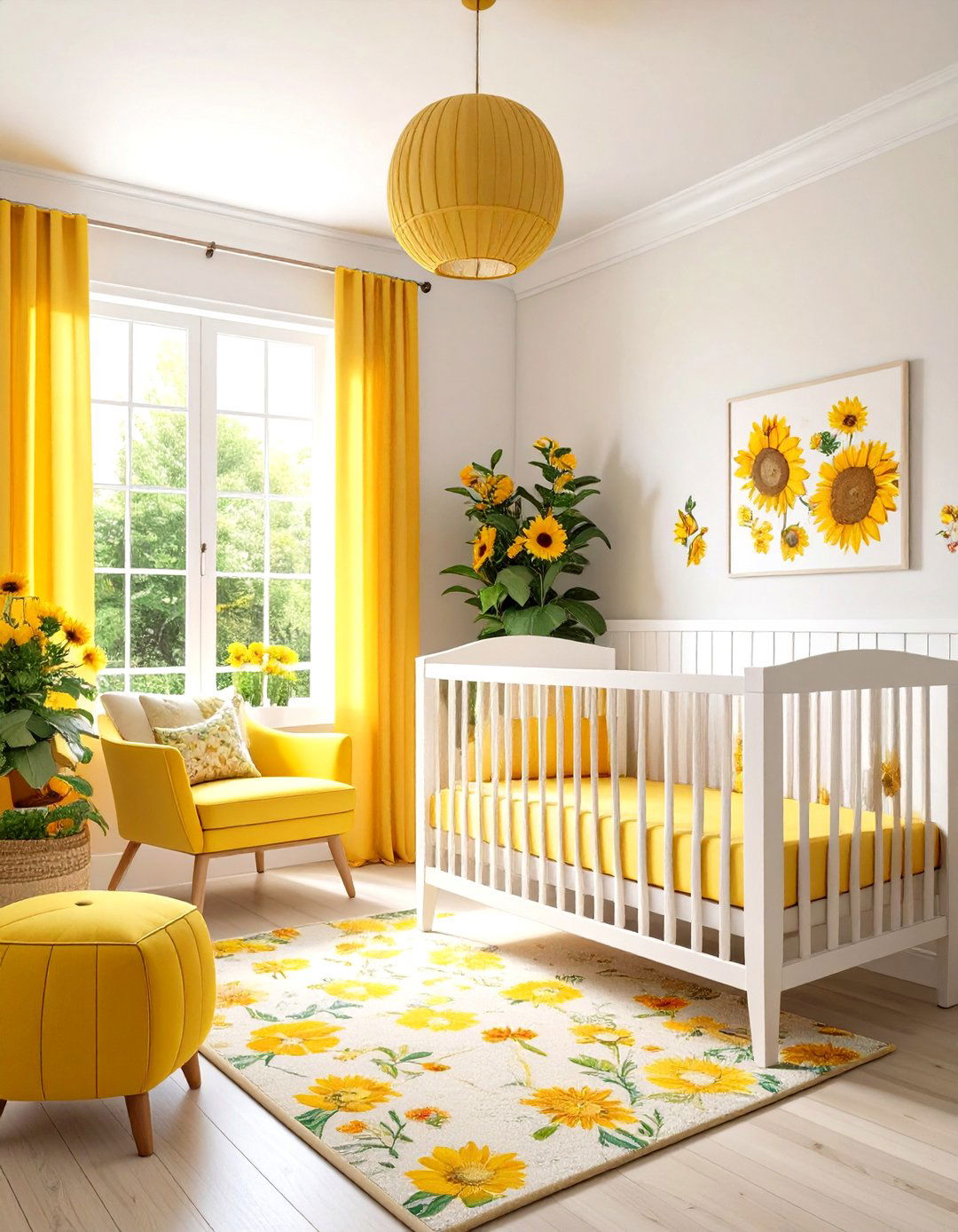 Yellow Nursery Floral and Botanical Elements - 20 Yellow Nursery Ideas
