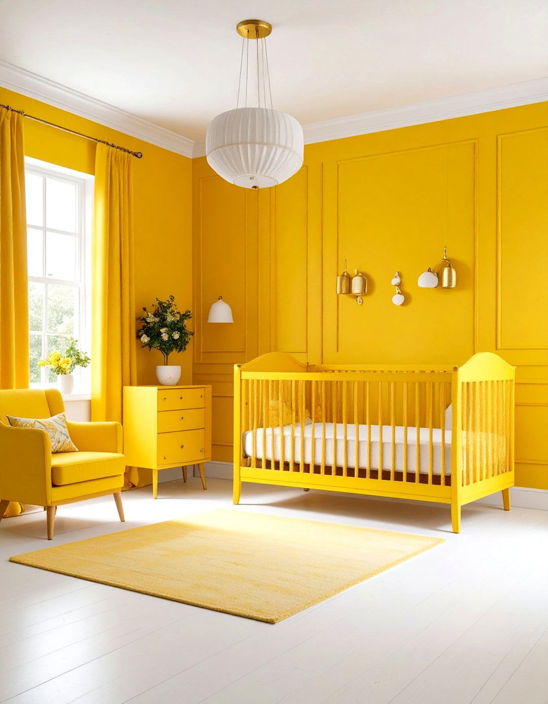 Yellow Nursery Mixed Metallic Accents - 20 Yellow Nursery Ideas
