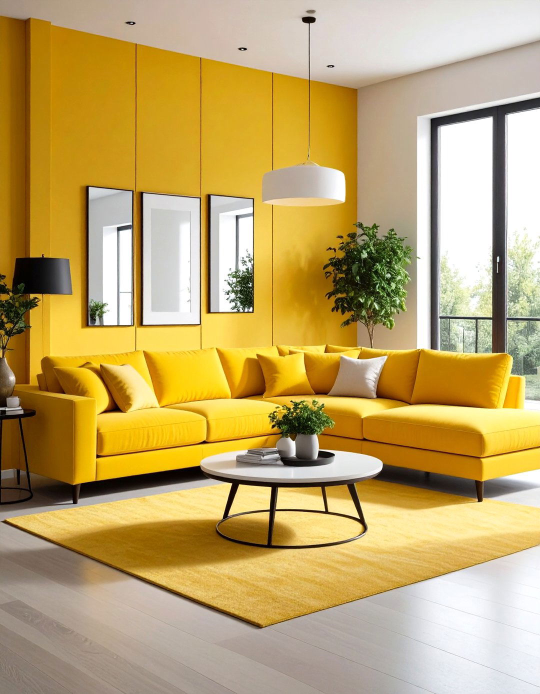 Yellow Sectional Sofa for Small Space Living - 20 Yellow Couch Living Room Ideas