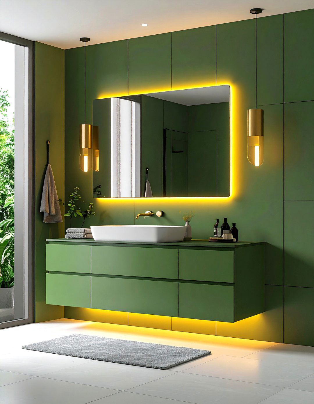Yellow and Green Bold Statement Ceiling Treatment
