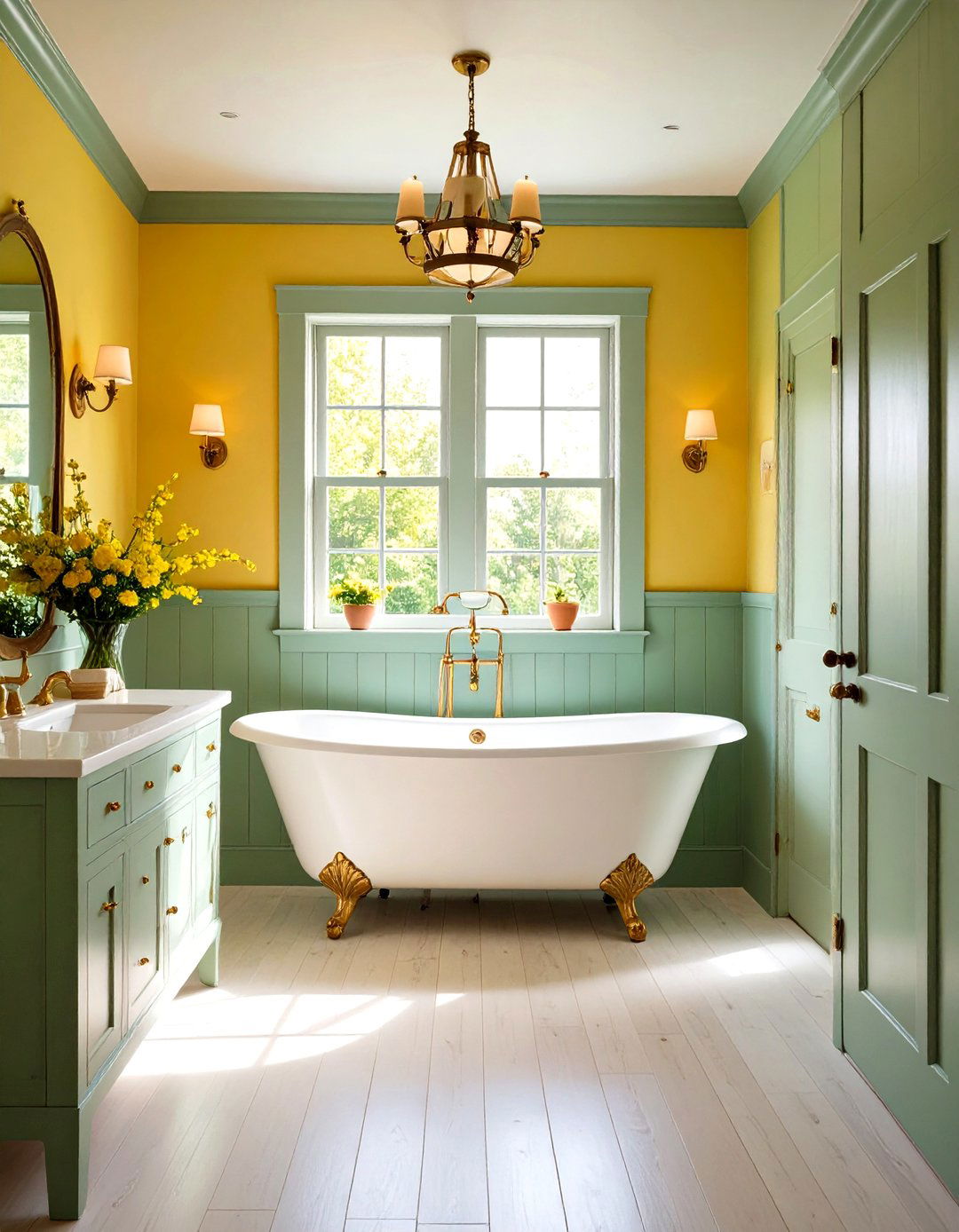 Yellow and Green Industrial Chic Design Bathroom - 20 Yellow and Green Bathroom Ideas