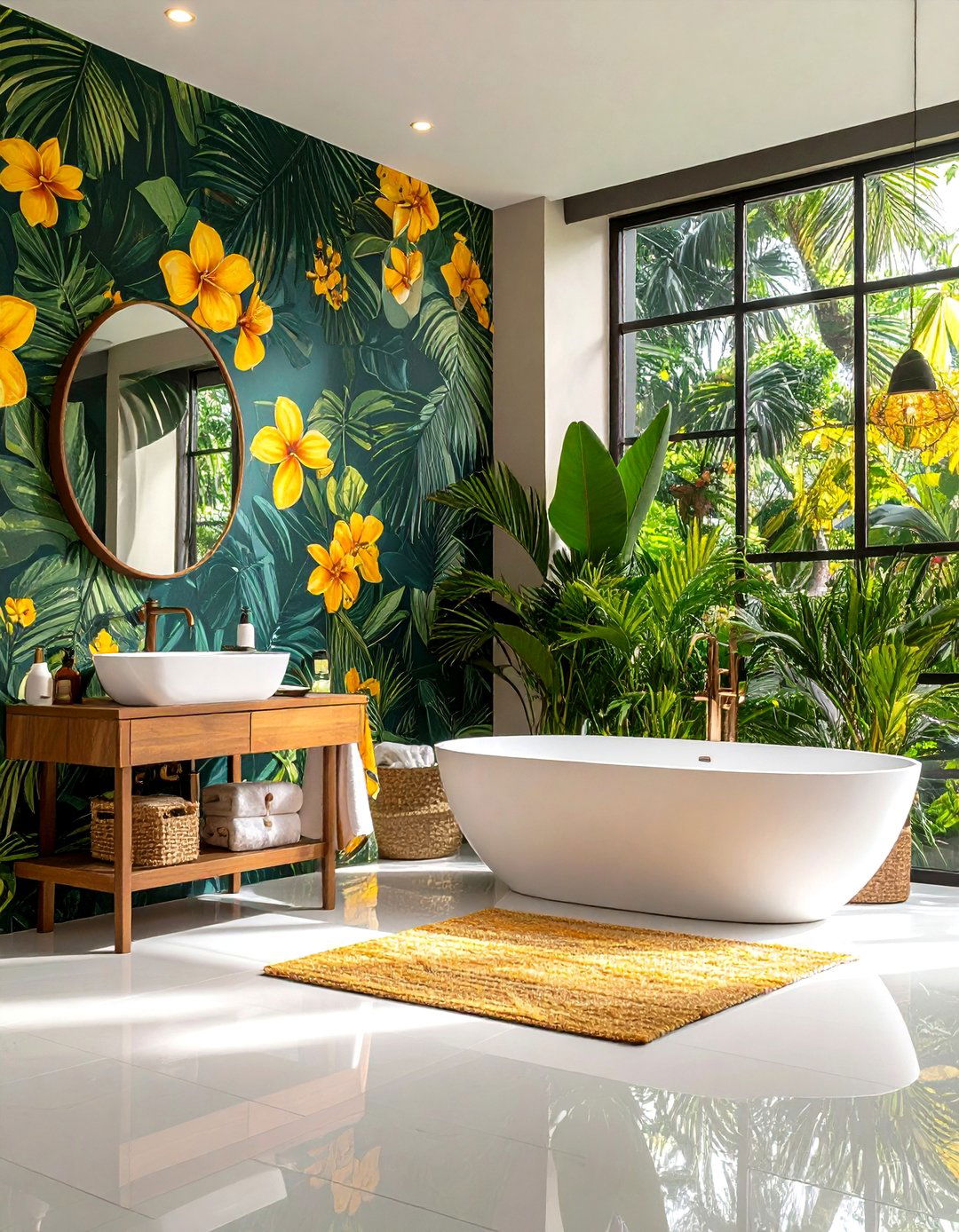 Yellow and Green Mosaic Tile Shower Design - 20 Yellow and Green Bathroom Ideas