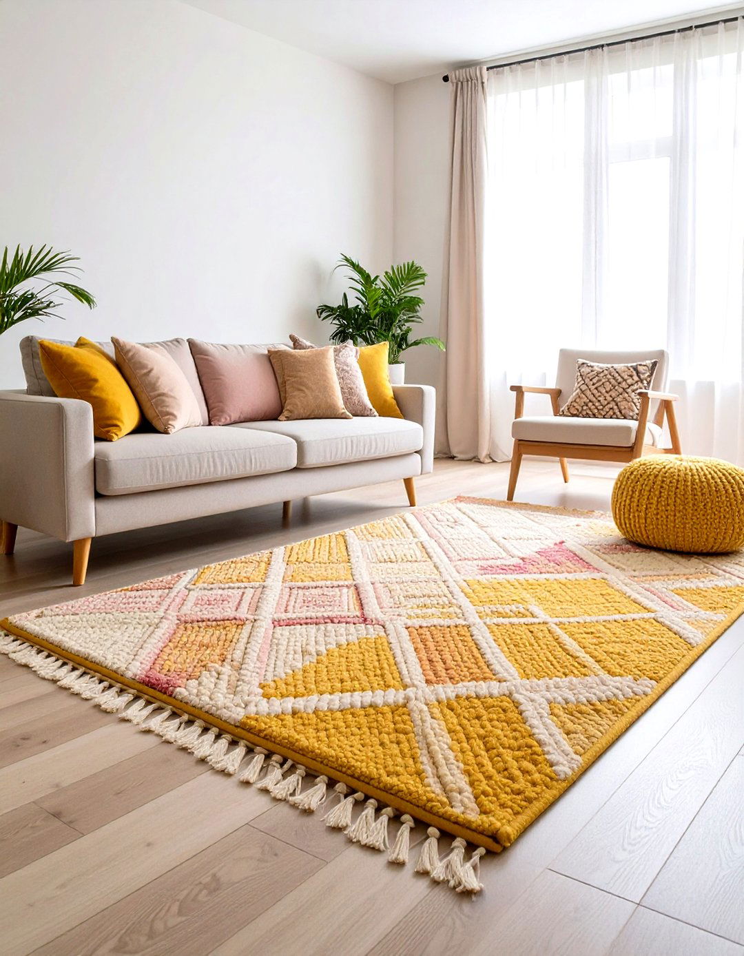 Yellow and Pink Area Rugs and Floor Coverings - 20 How to Decorate With Yellow and Pink