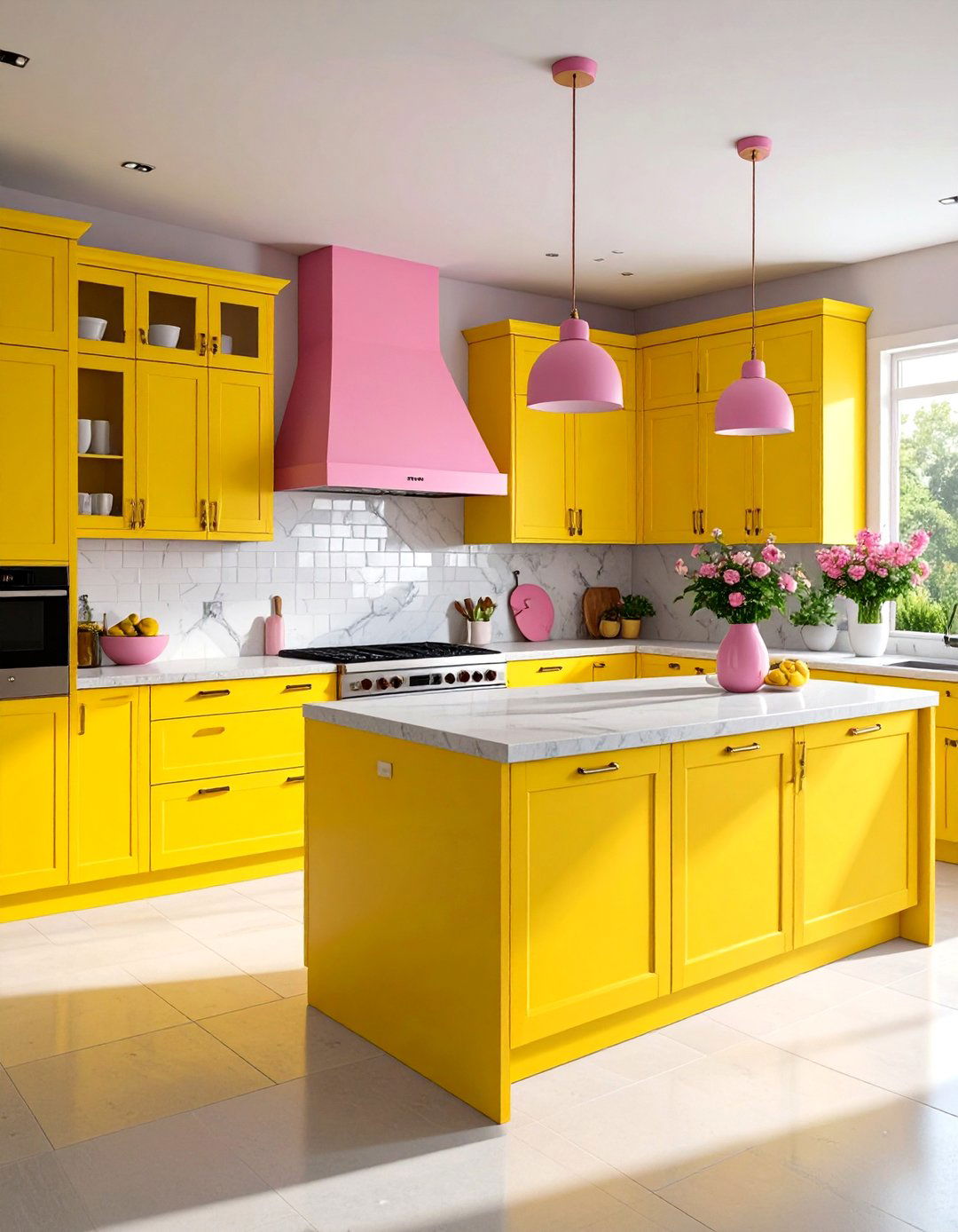 Yellow and Pink Kitchen Cabinet Color Schemes - 20 How to Decorate With Yellow and Pink