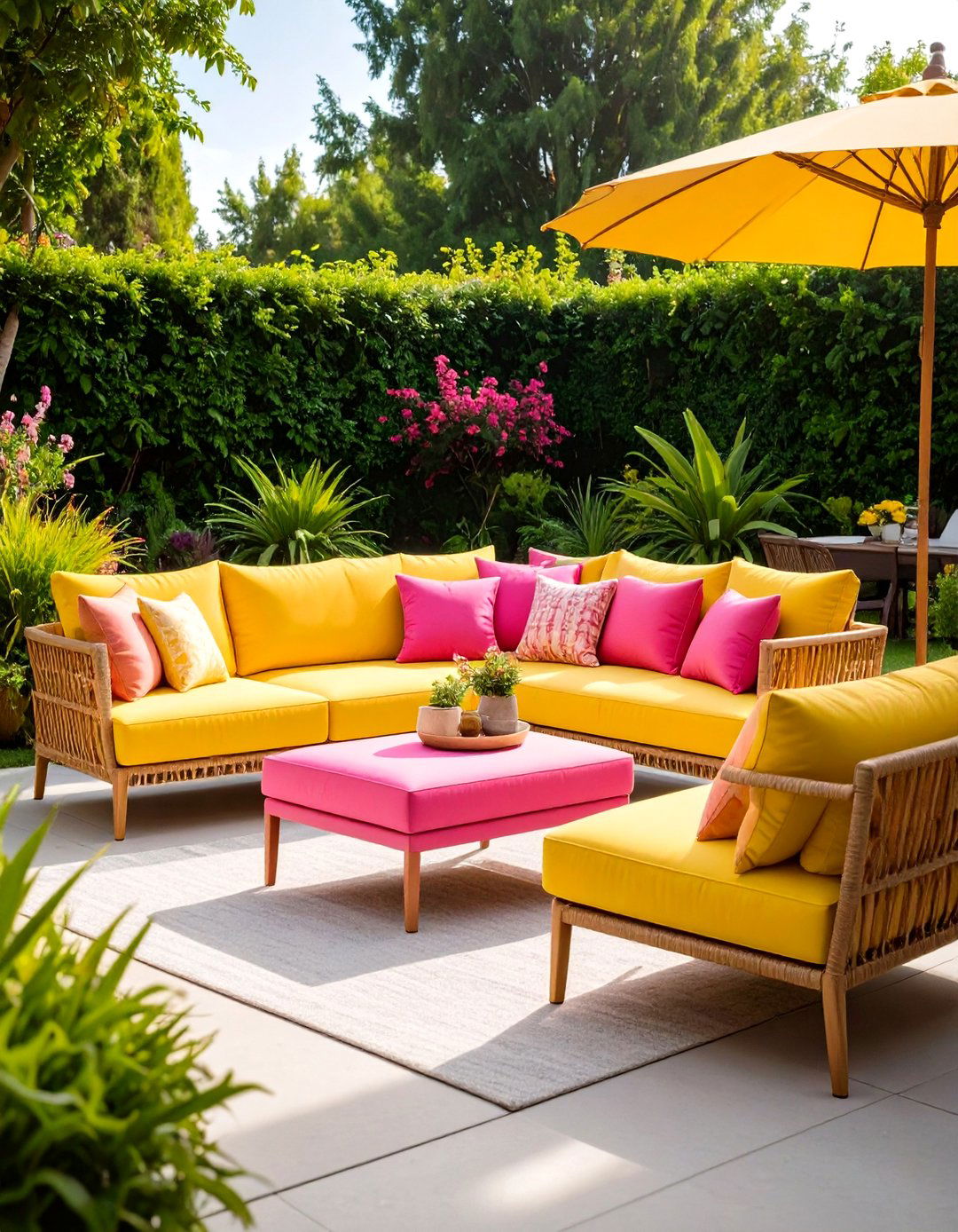 Yellow and Pink Outdoor and Patio Decorating - 20 How to Decorate With Yellow and Pink