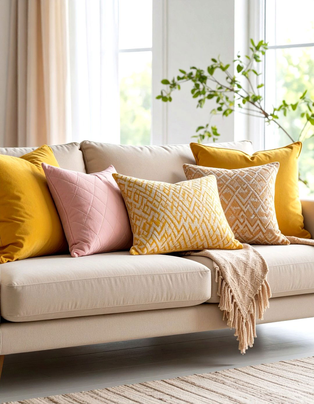 Yellow and Pink Throw Pillows and Cushions - 20 How to Decorate With Yellow and Pink