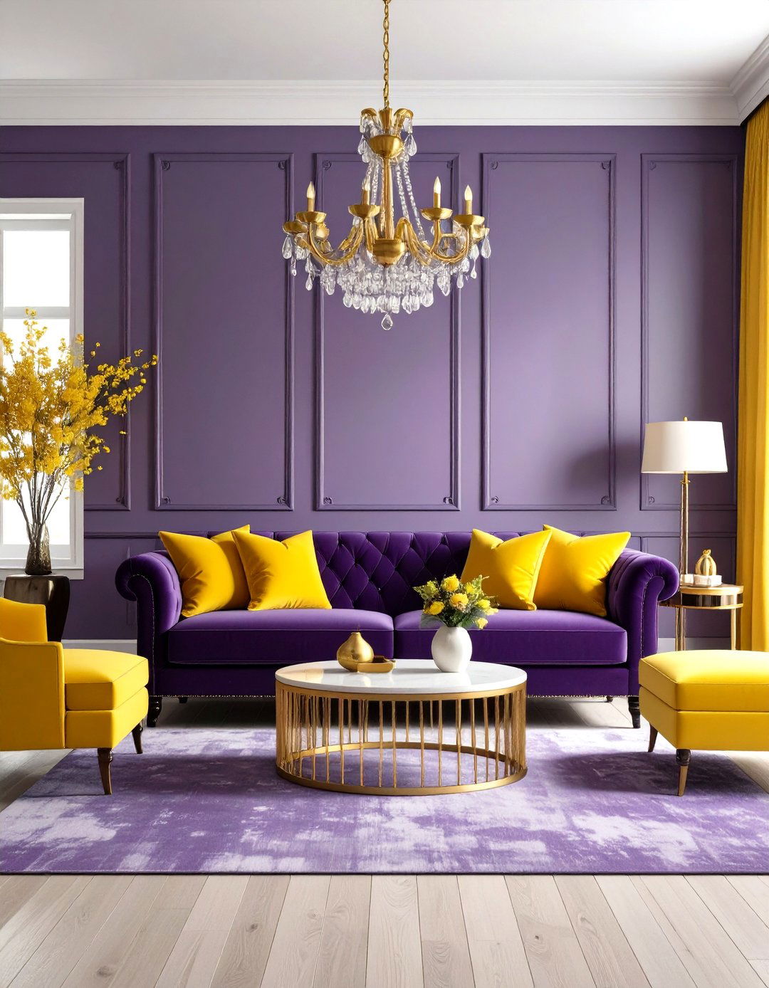 Yellow and Purple - 20 Two Colour Combination for Living Room
