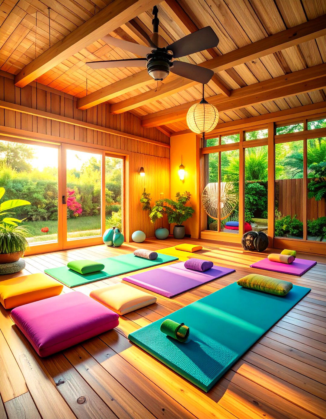 Yoga and Workout Ready Fitness Shed - 20 Garden Shed Ideas